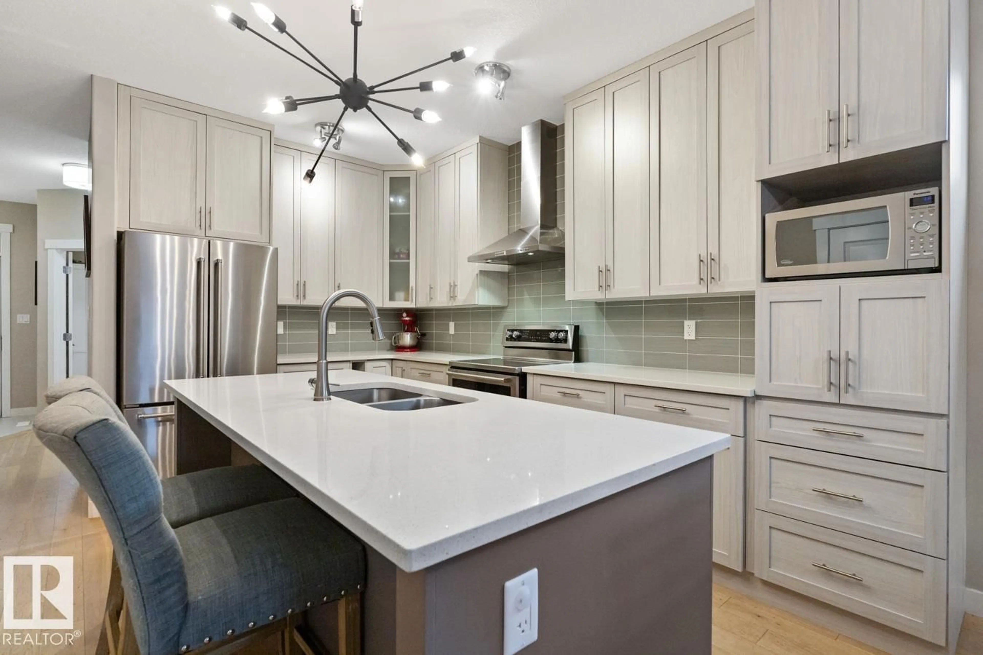 Contemporary kitchen, ceramic/tile floor for NW - 9535 155 ST, Edmonton Alberta T5P2K3