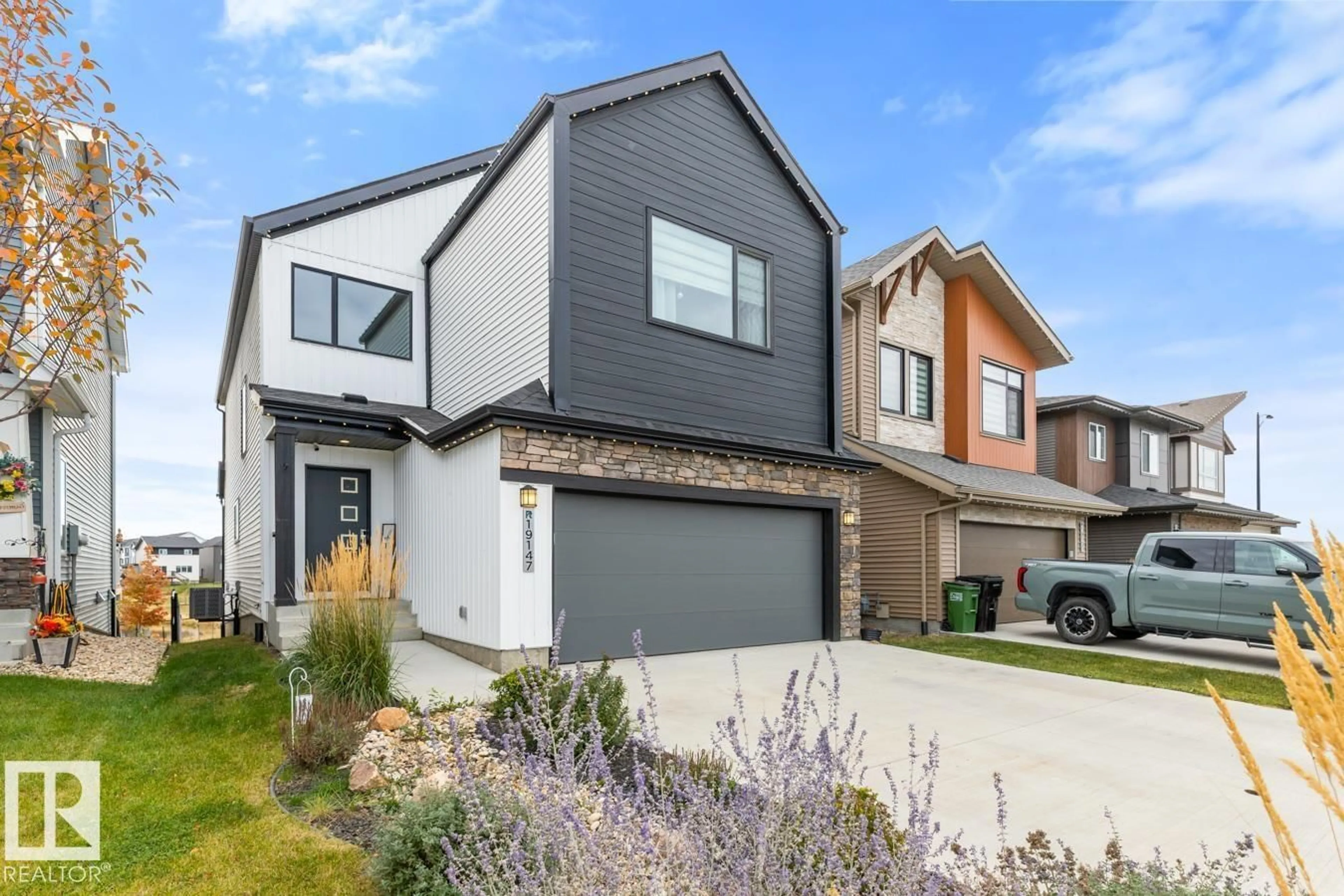Home with brick exterior material, street for NW - 19147 22 AV, Edmonton Alberta T6M1R1