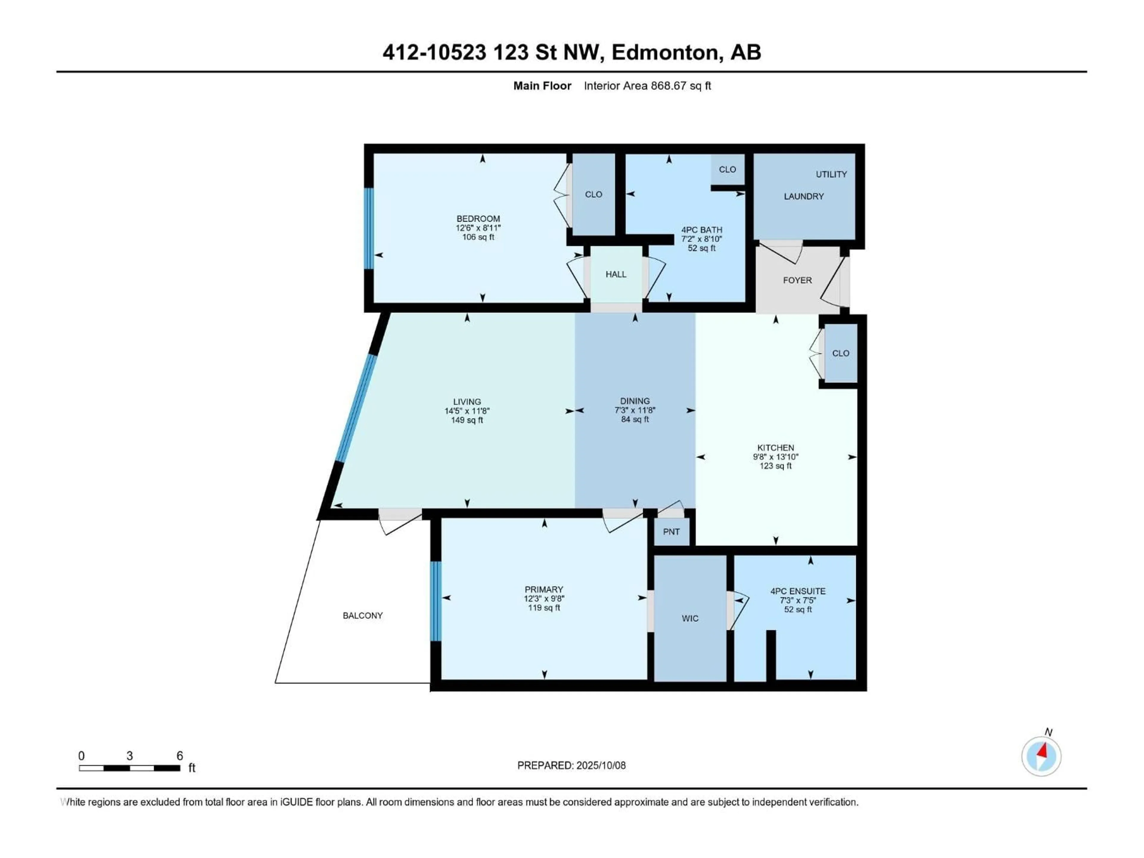 Floor plan for 412 10523 123 ST NW, Edmonton Alberta T5N1N9