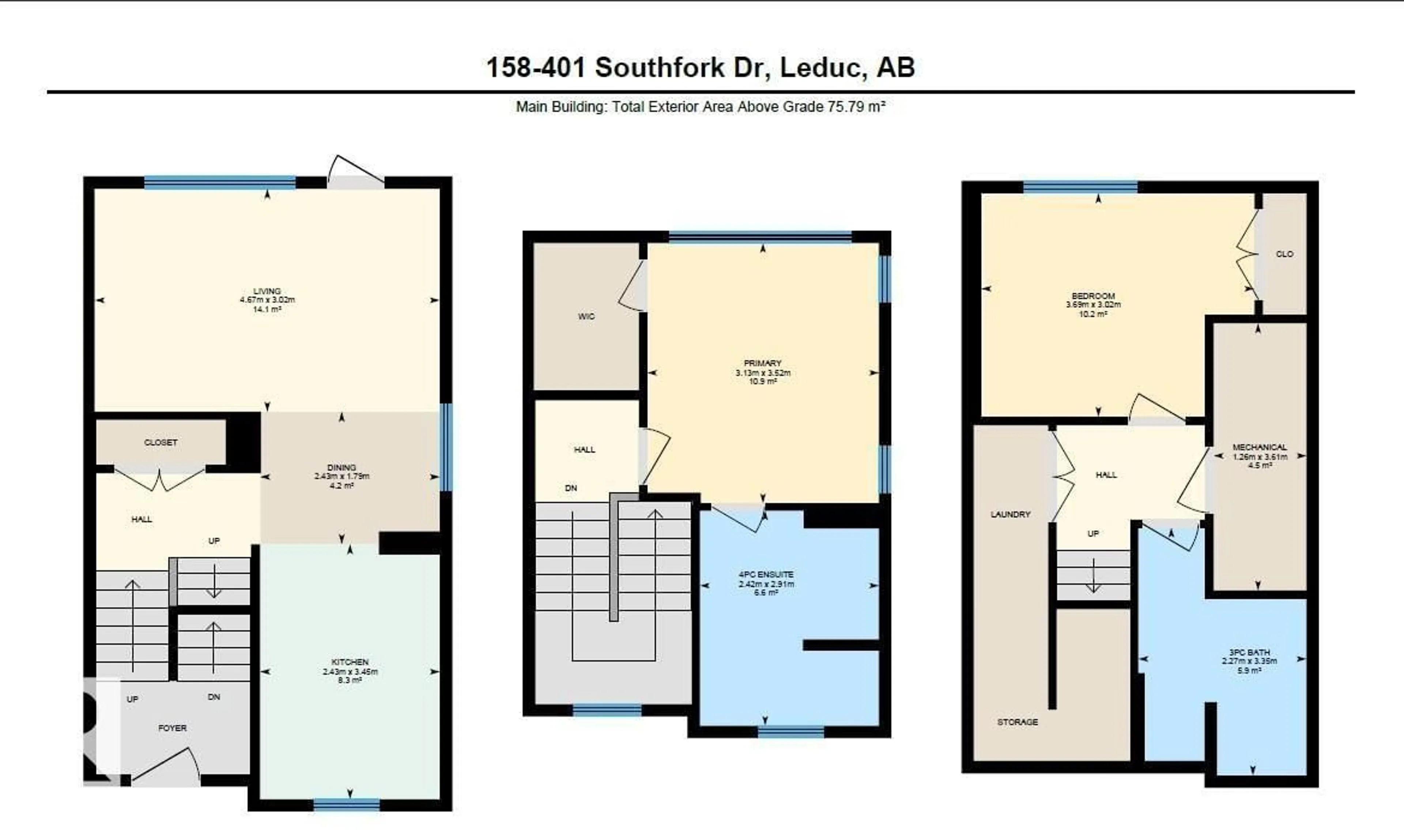 Floor plan for #158 - 401 SOUTHFORK DR, Leduc Alberta T9E0X1