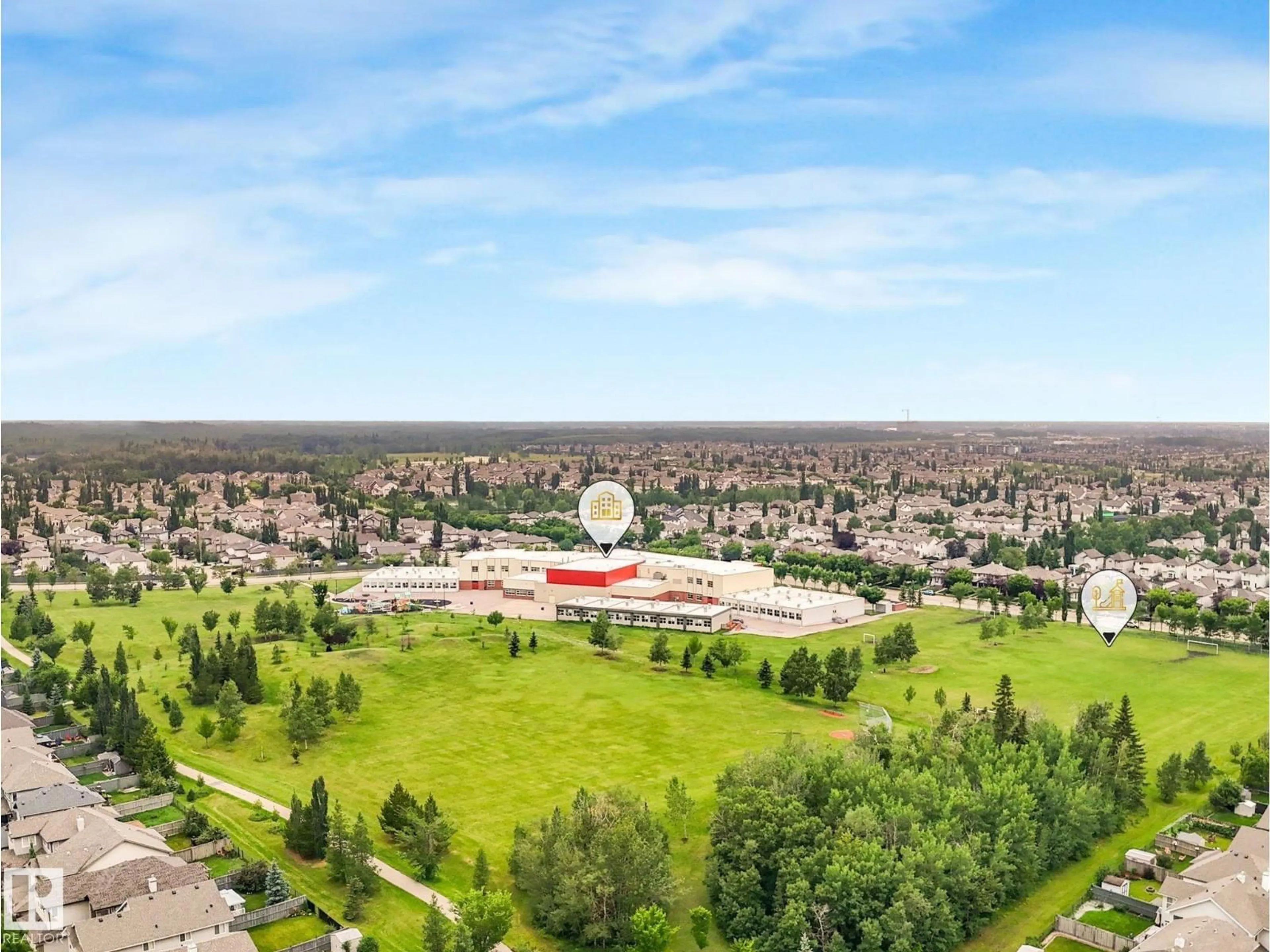 A pic from outside/outdoor area/front of a property/back of a property/a pic from drone, mountain view for #435 - 1520 HAMMOND GA, Edmonton Alberta T6M0J4