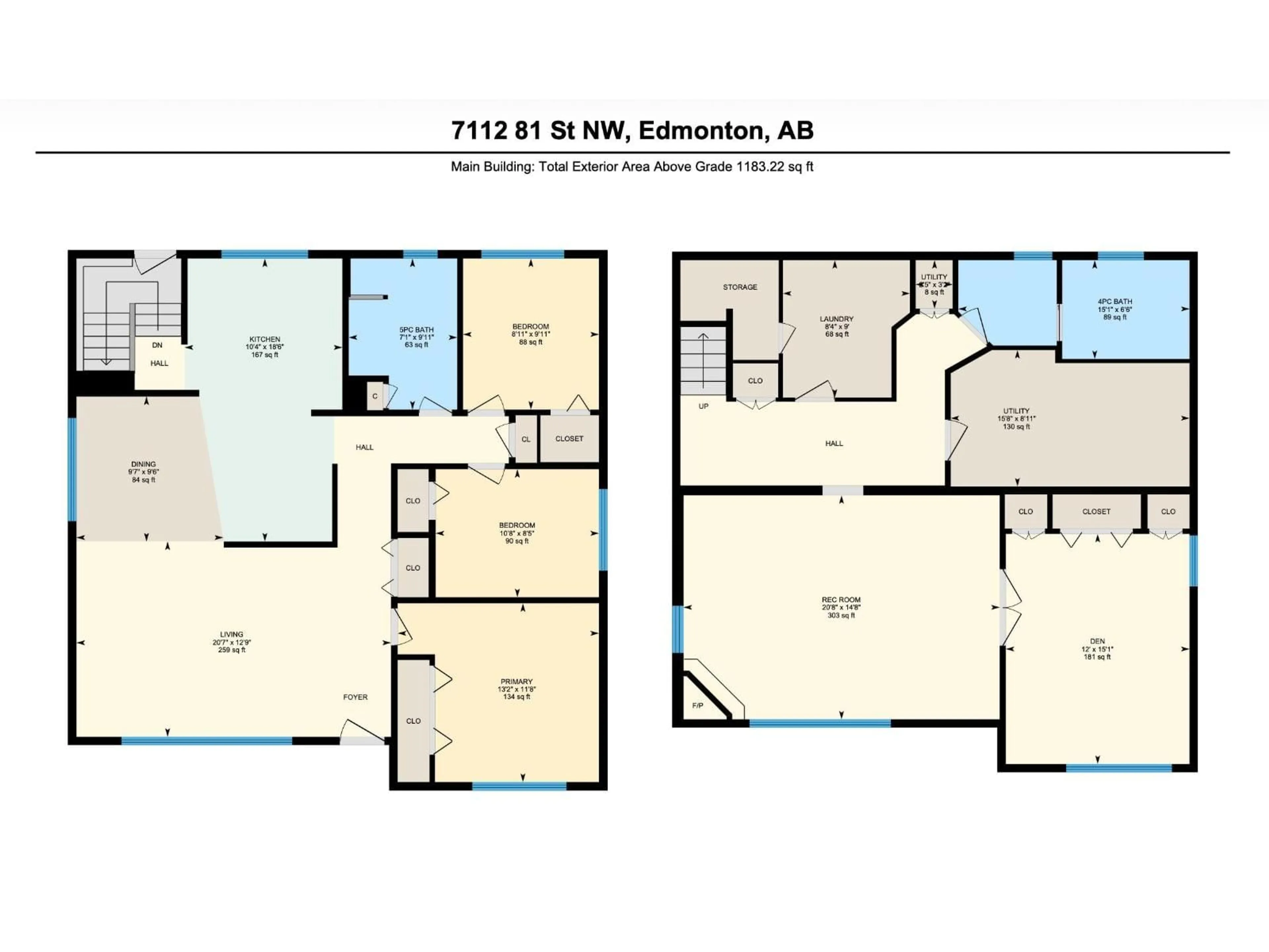 Floor plan for 7112 81 ST, Edmonton Alberta T6C2T4