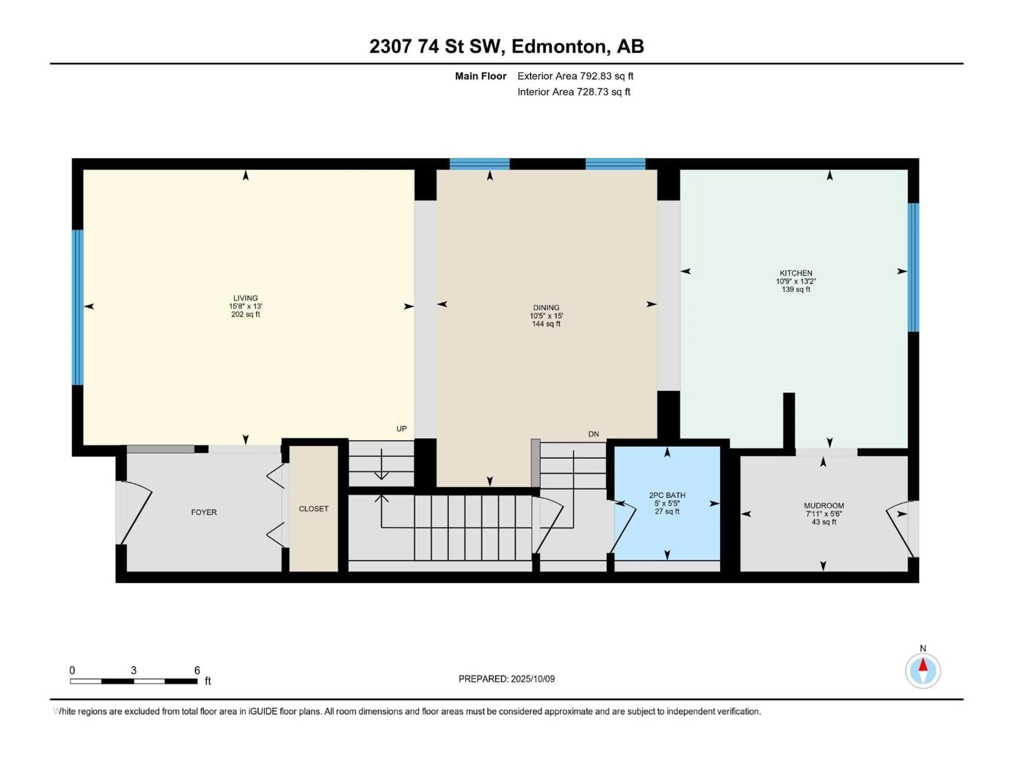 Floor plan for 2307 74 ST, Edmonton Alberta T6X0V5