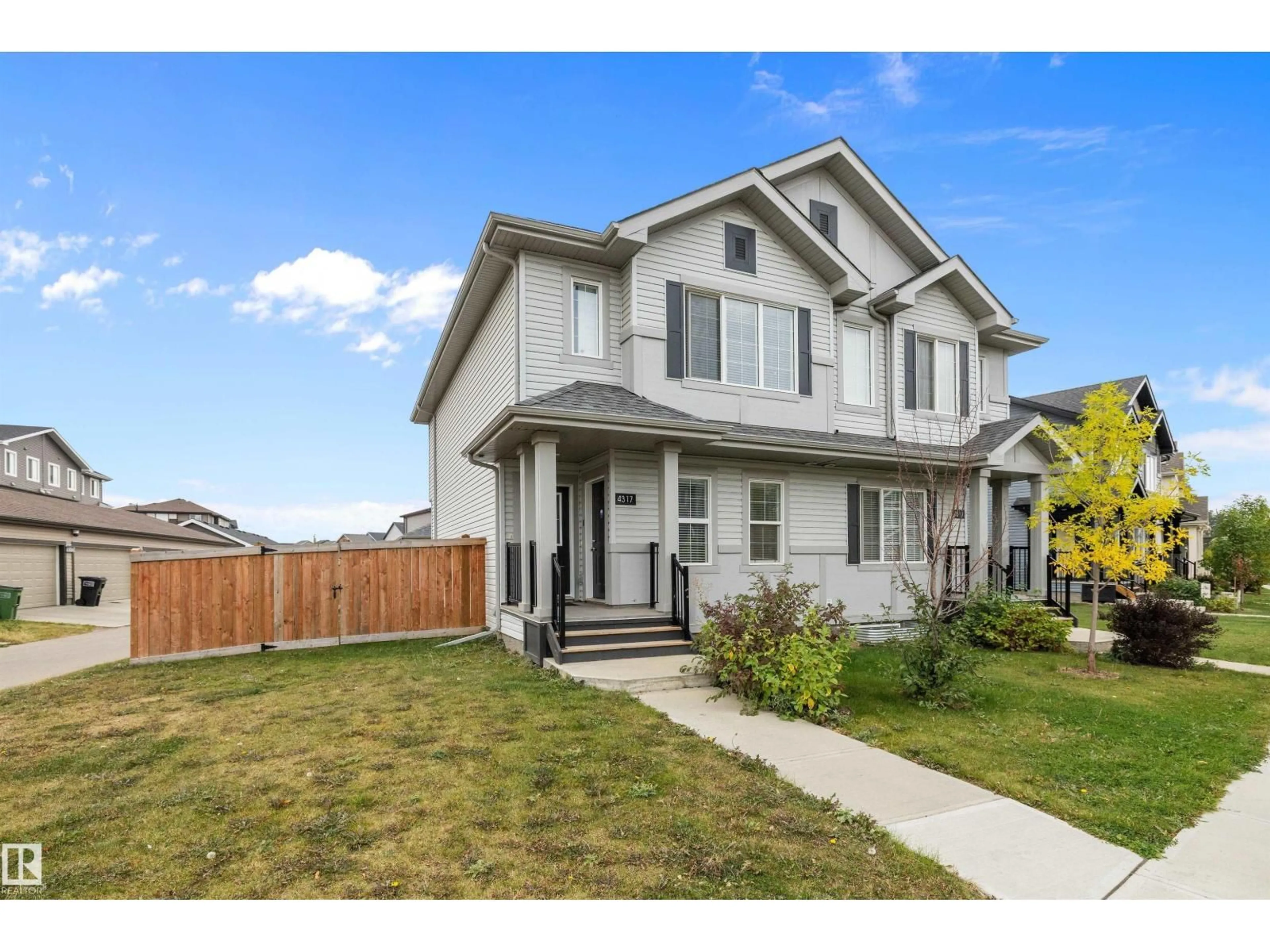 Home with vinyl exterior material, street for 4317 COOKE LN, Edmonton Alberta T6W4M7