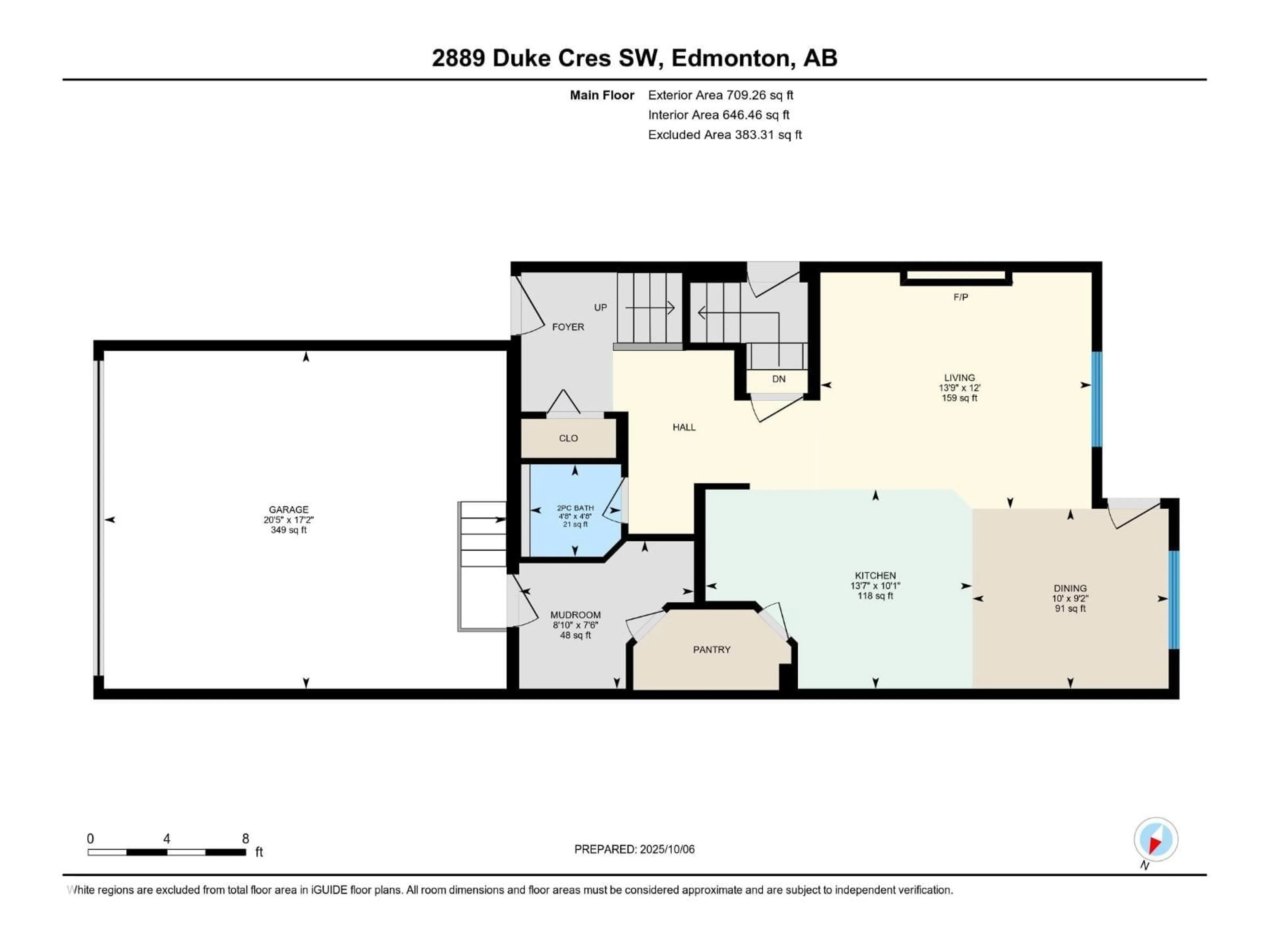 Floor plan for SW - 2889 DUKE CR, Edmonton Alberta T6W3Y4