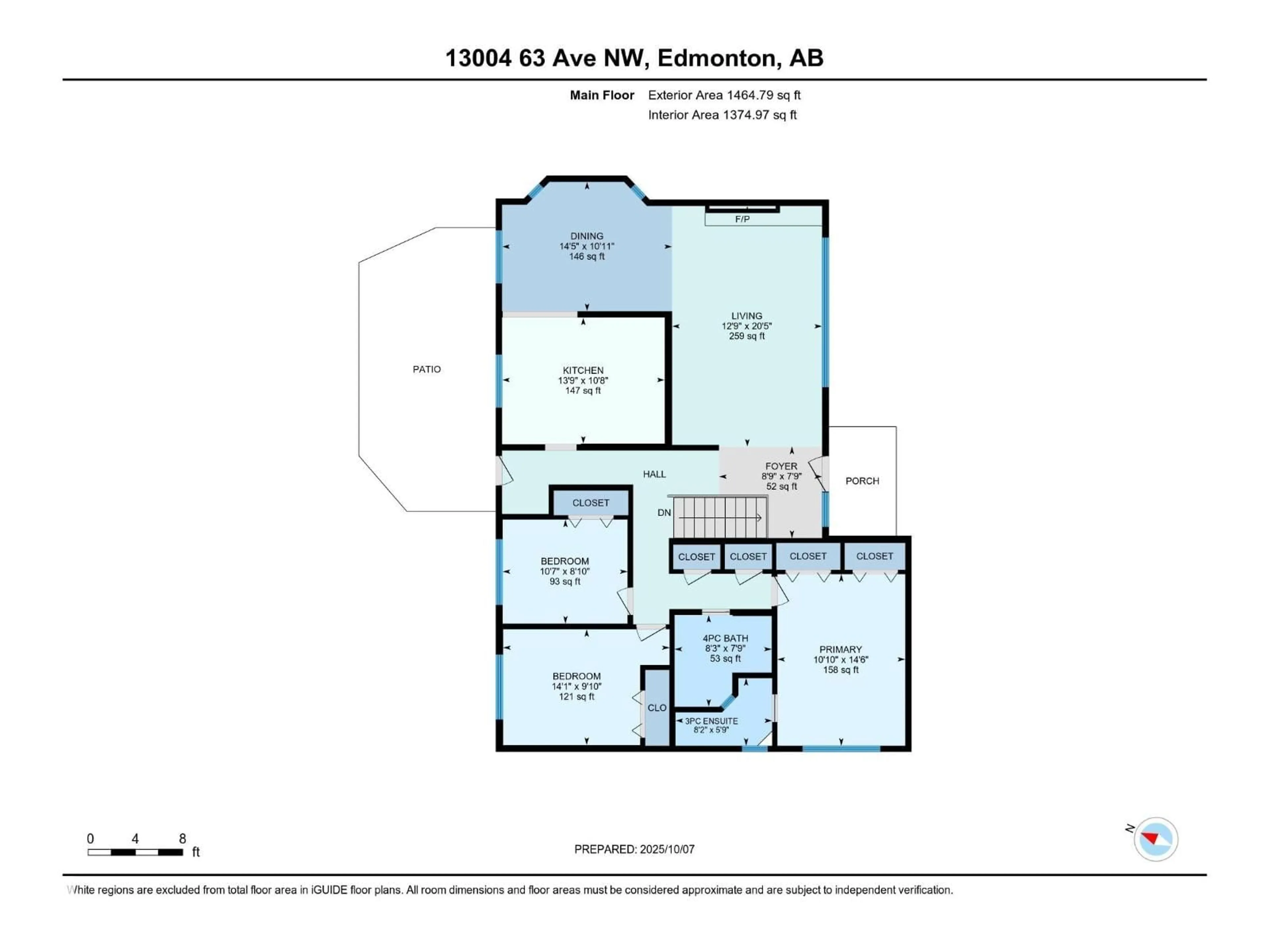 Floor plan for NW - 13004 63 AV, Edmonton Alberta T6H1S1