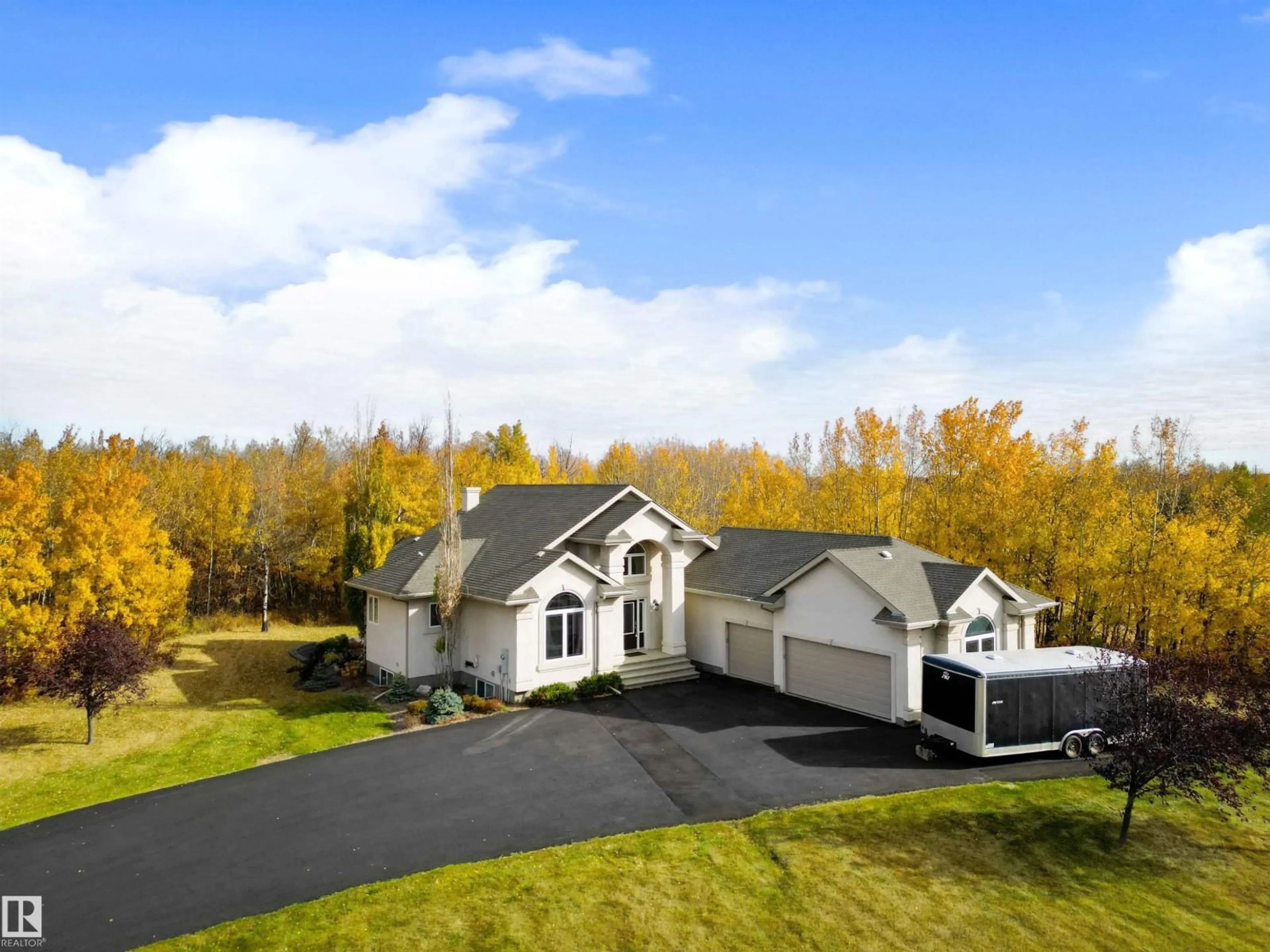 A pic from outside/outdoor area/front of a property/back of a property/a pic from drone, unknown for 52422 - 194 RGE ROAD 224, Rural Strathcona County Alberta T8A6N1