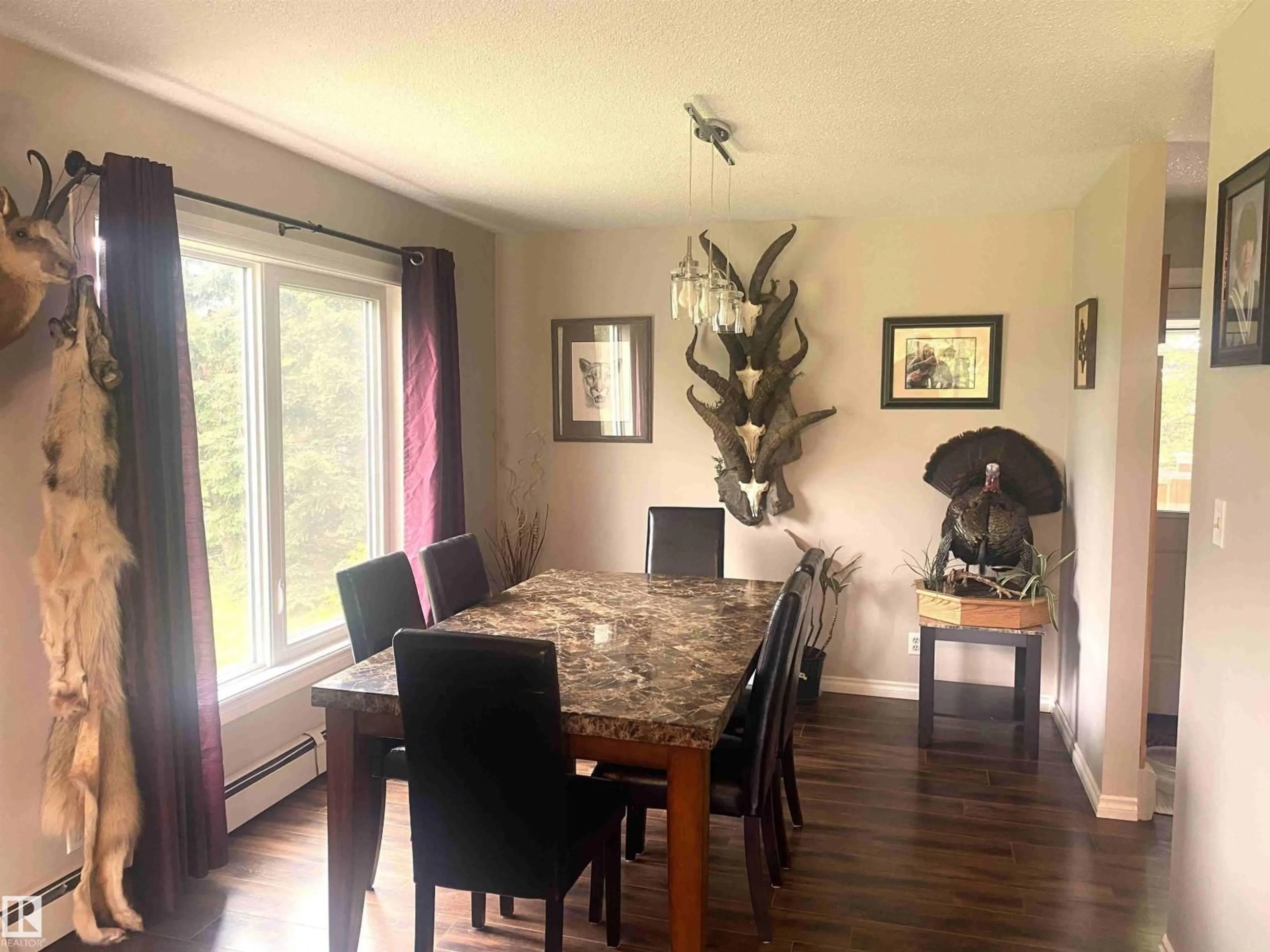 Dining room, wood/laminate floor for 48214 RGE RD 42, Rural Brazeau County Alberta T0C0P0