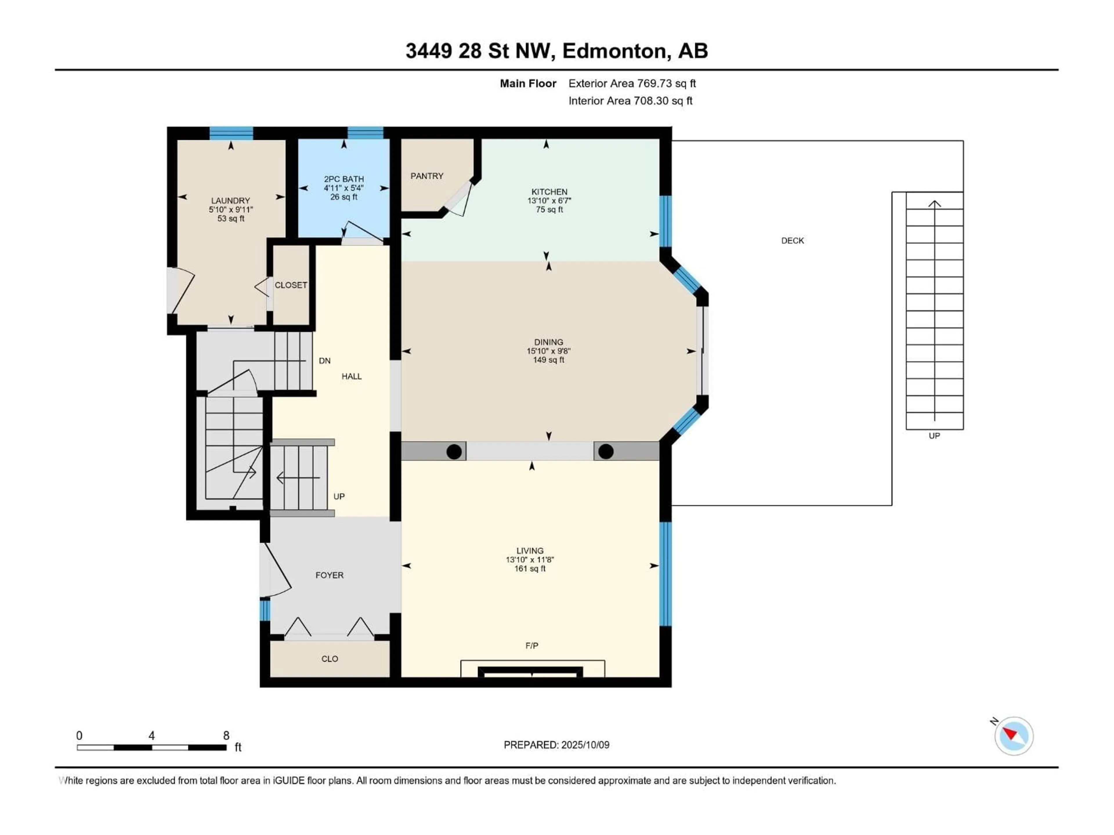 Floor plan for NW - 3449 28 ST, Edmonton Alberta T6T2A5