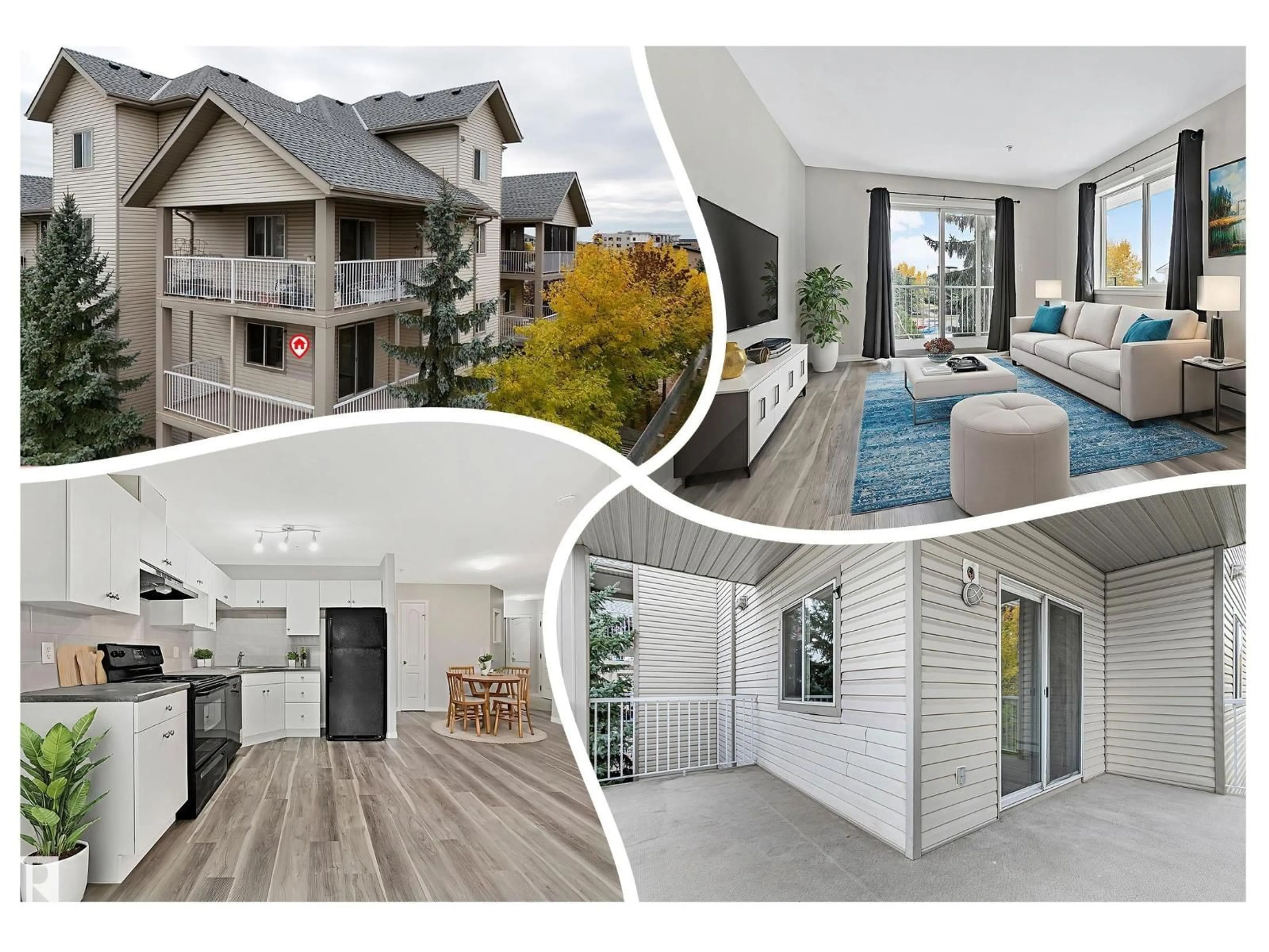 A pic from outside/outdoor area/front of a property/back of a property/a pic from drone, water/lake/river/ocean view for #307 - 12550 140 AV, Edmonton Alberta T5X6J4