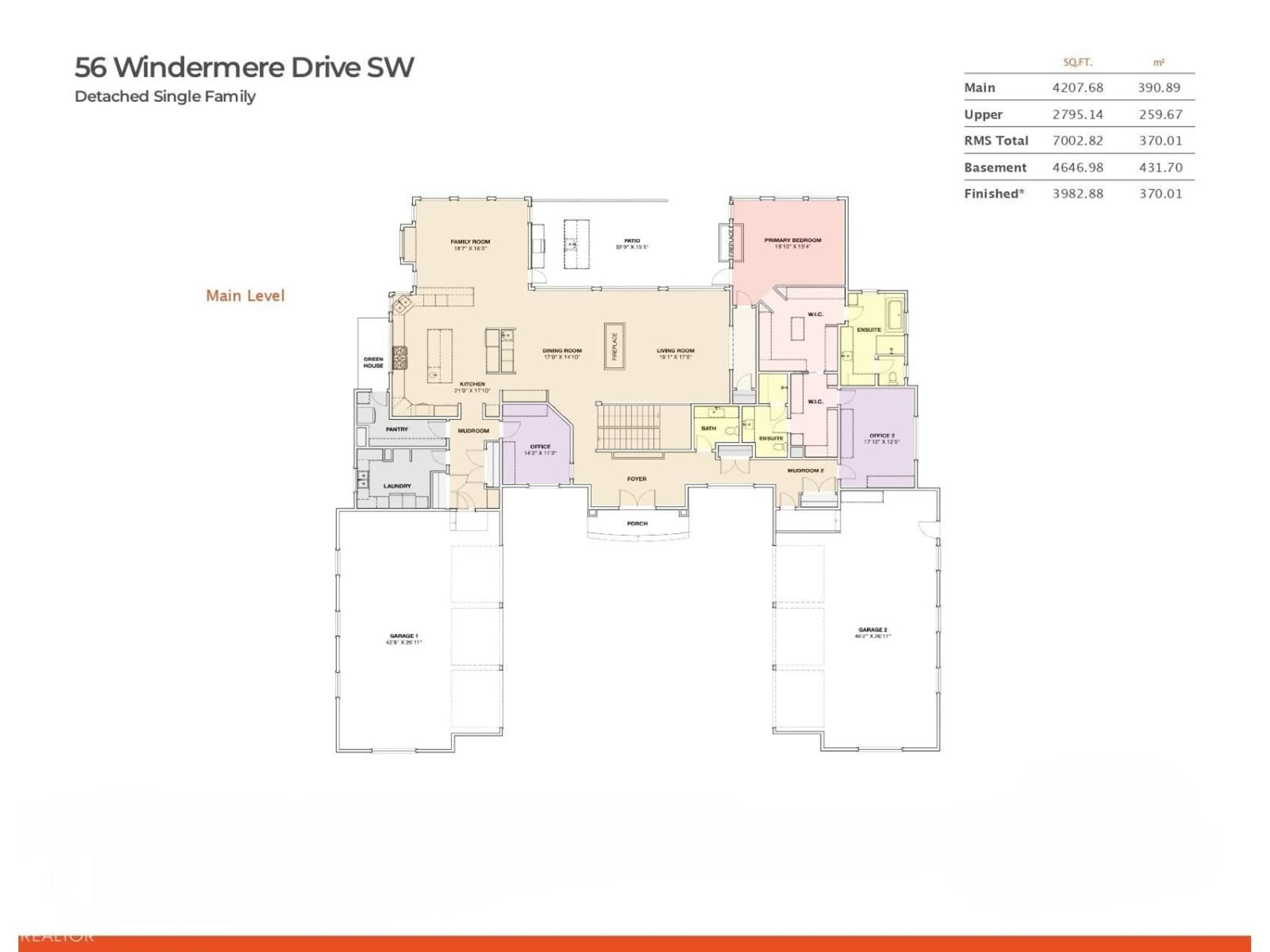 Floor plan for 56 WINDERMERE DR, Edmonton Alberta T6X0S1