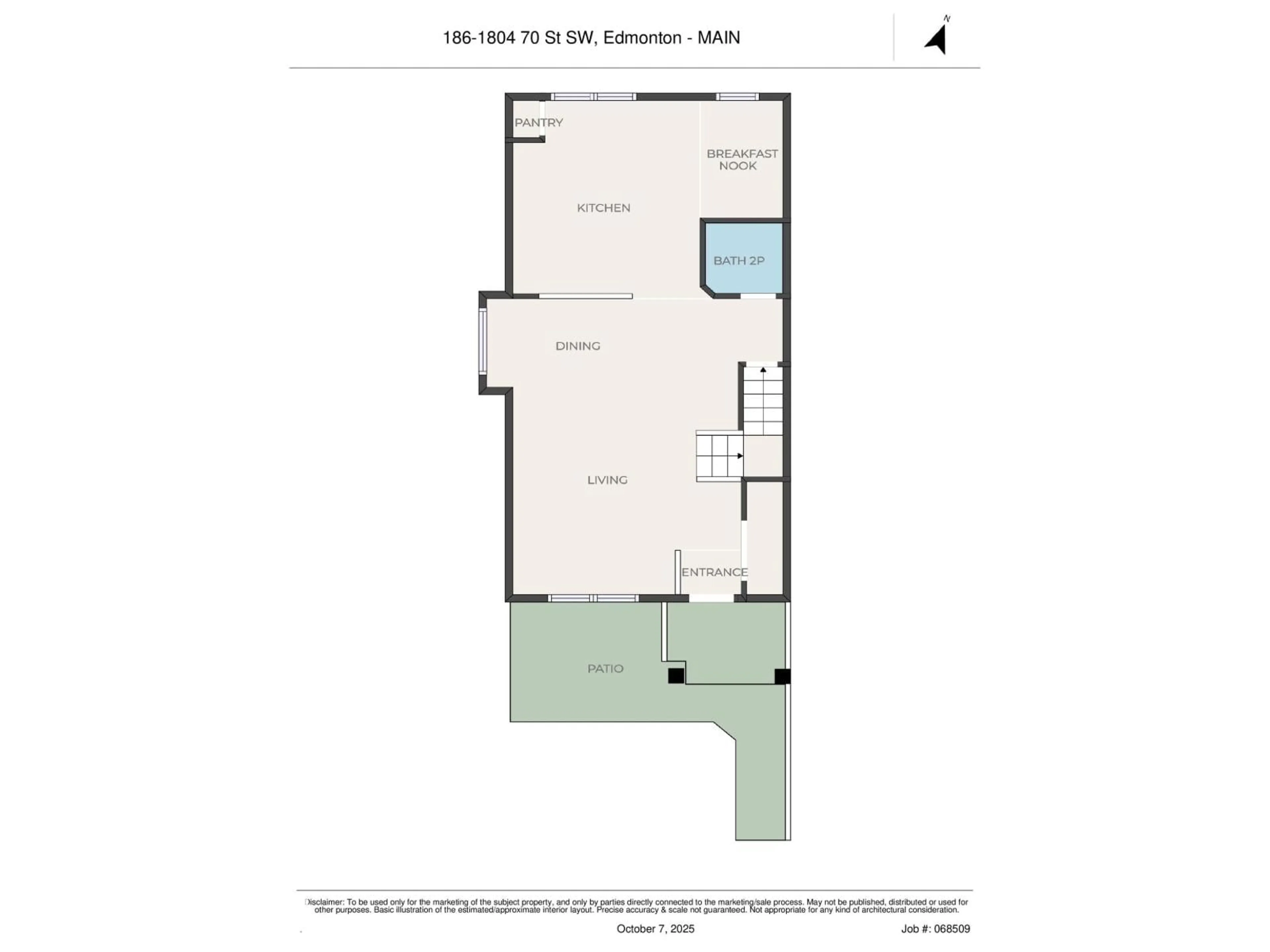Floor plan for 186 - 1804 70 ST, Edmonton Alberta T6X0H4