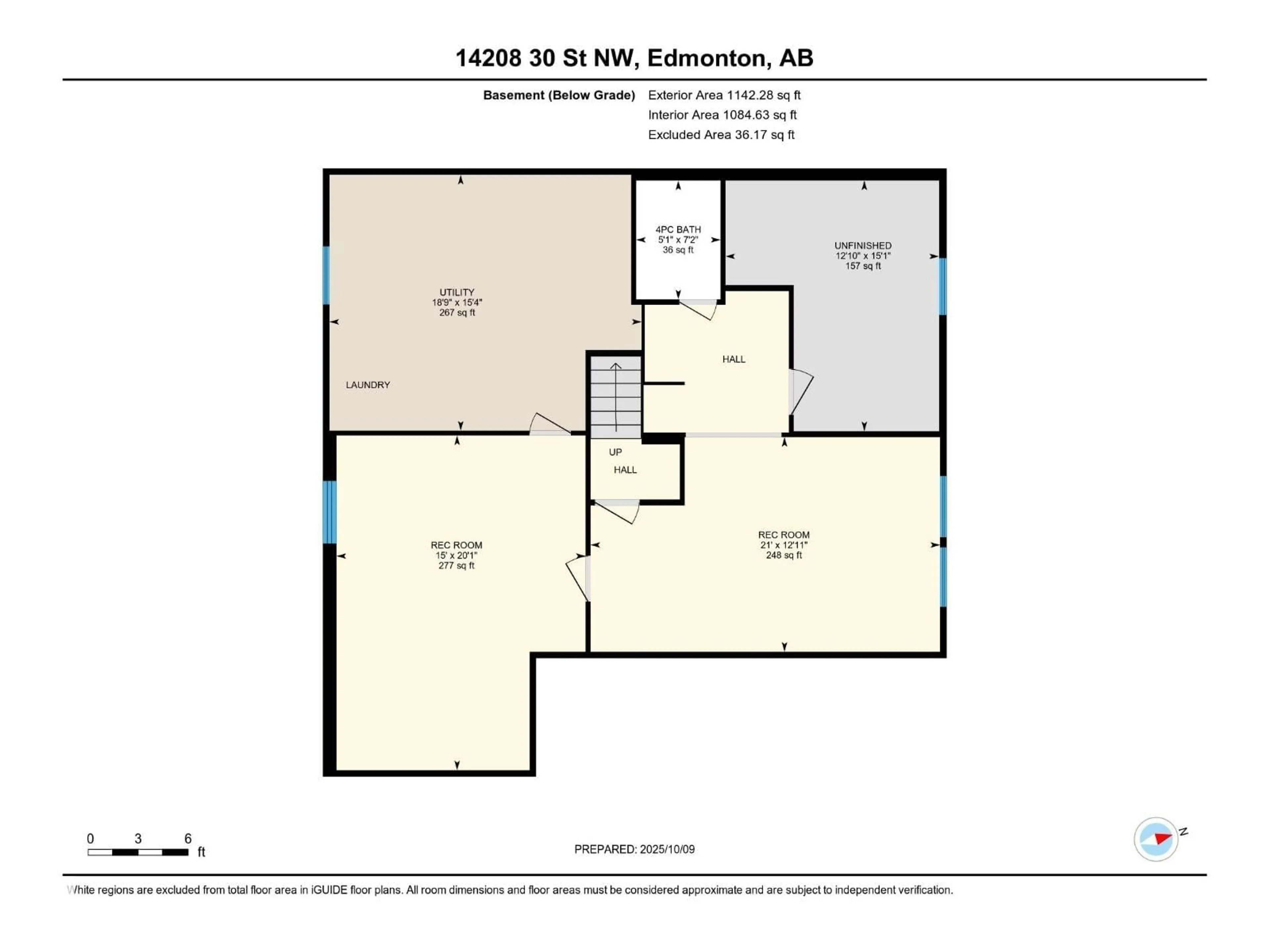 Floor plan for NW - 14208 30 ST, Edmonton Alberta T5W1M9
