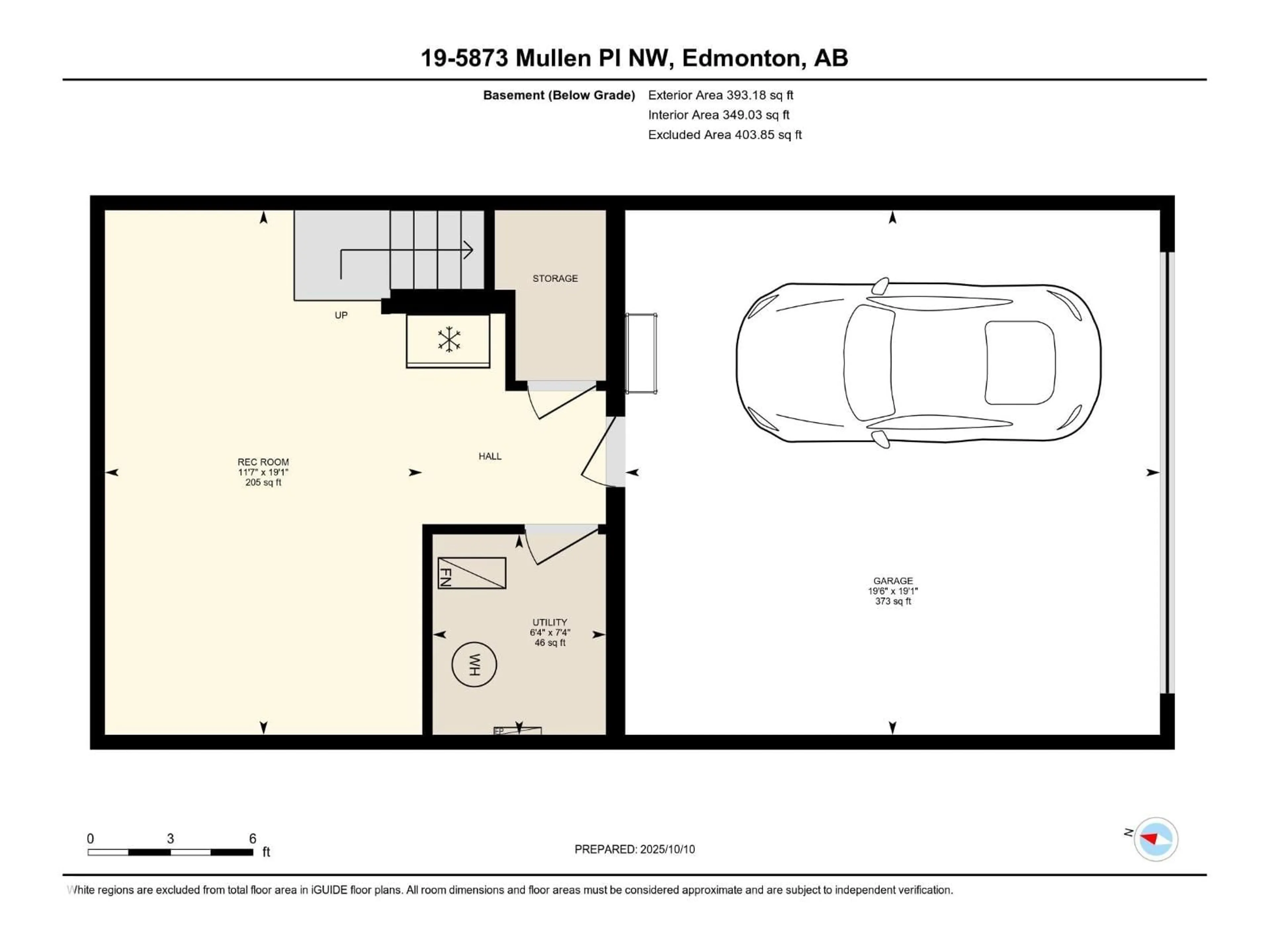 Floor plan for 19 - 5873 MULLEN PL, Edmonton Alberta T6R0T5