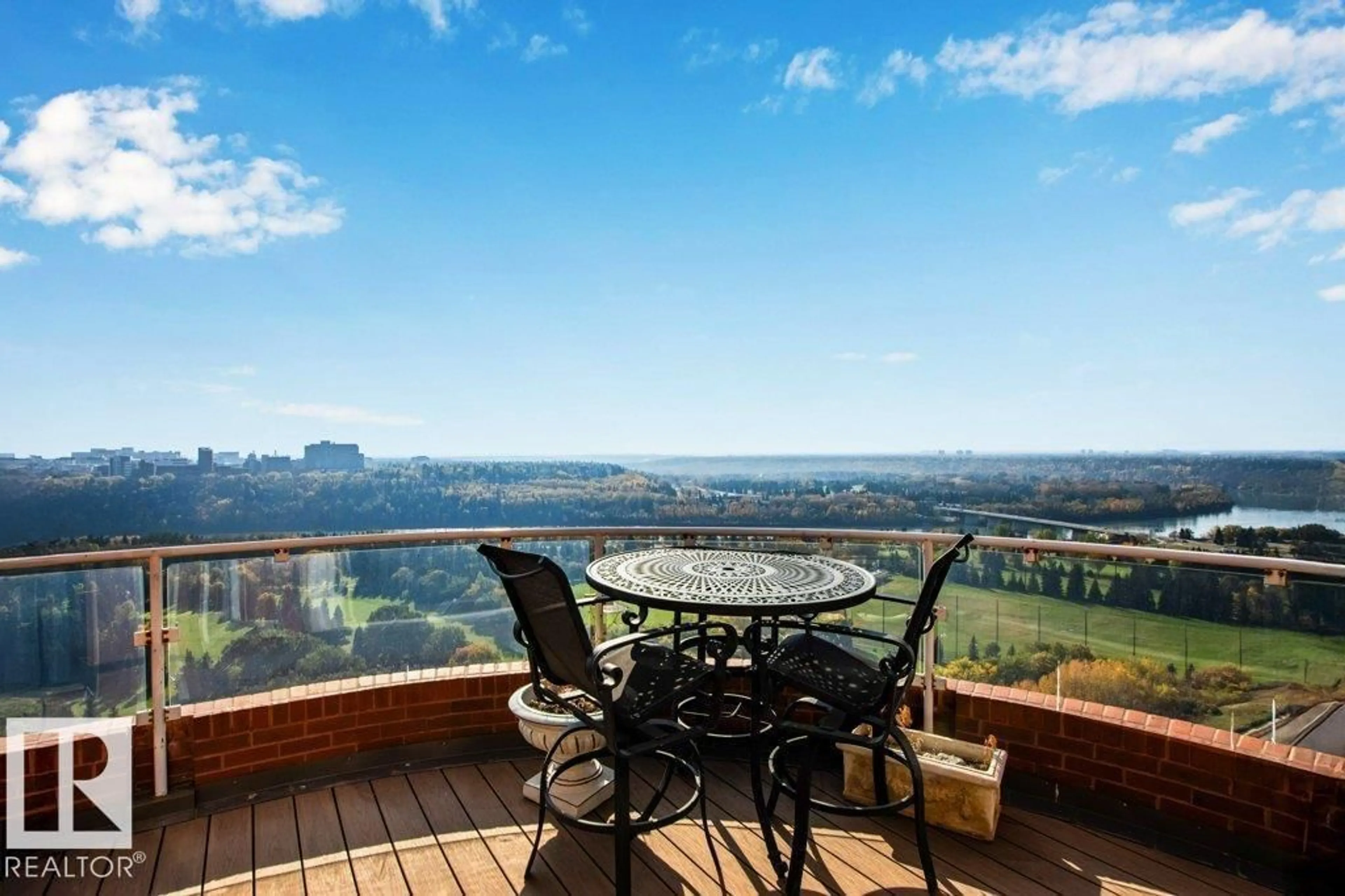 Patio, water/lake/river/ocean view for 10010 - 1701 119 ST, Edmonton Alberta T5K1Y8