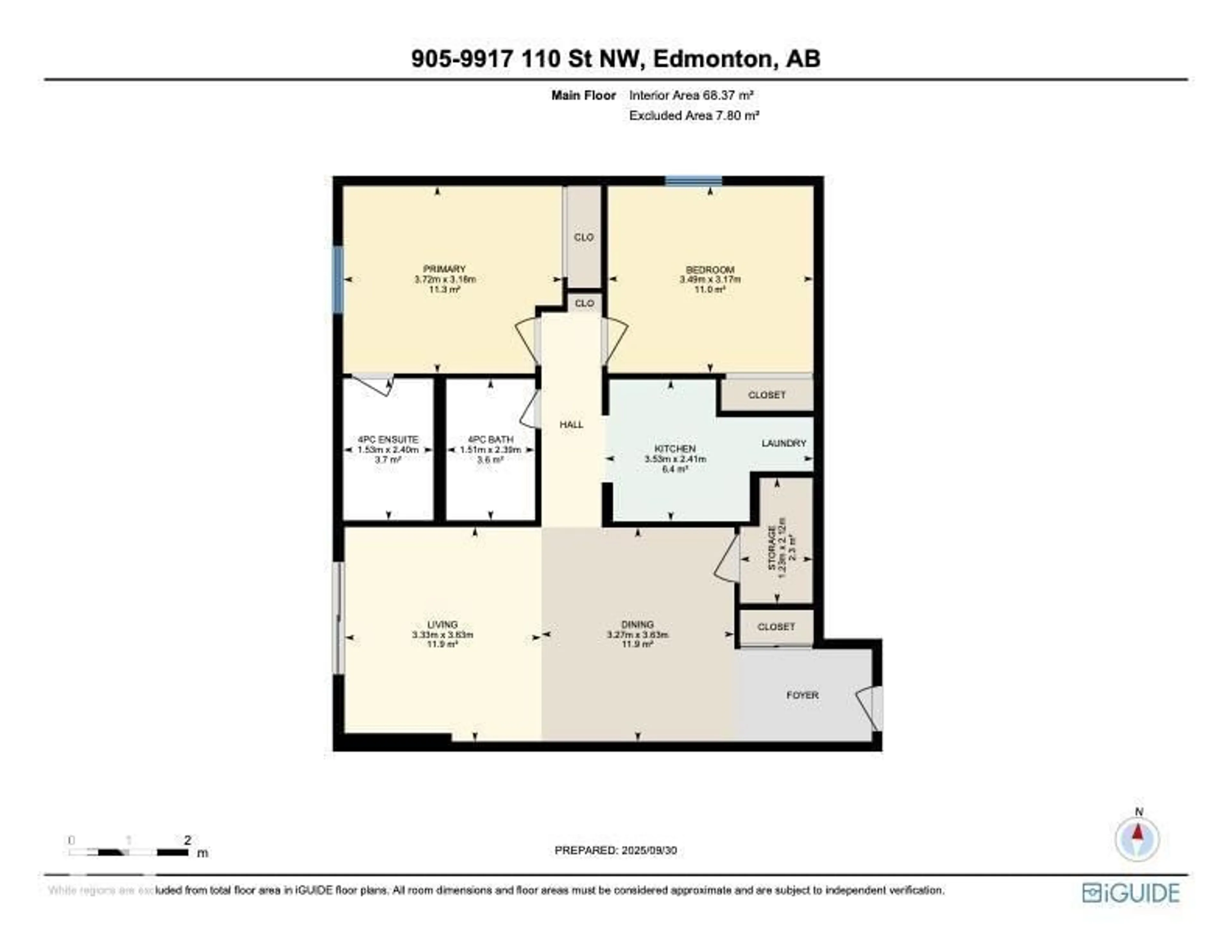 Floor plan for 9917 - 905 110 ST NW, Edmonton Alberta T5K2N4