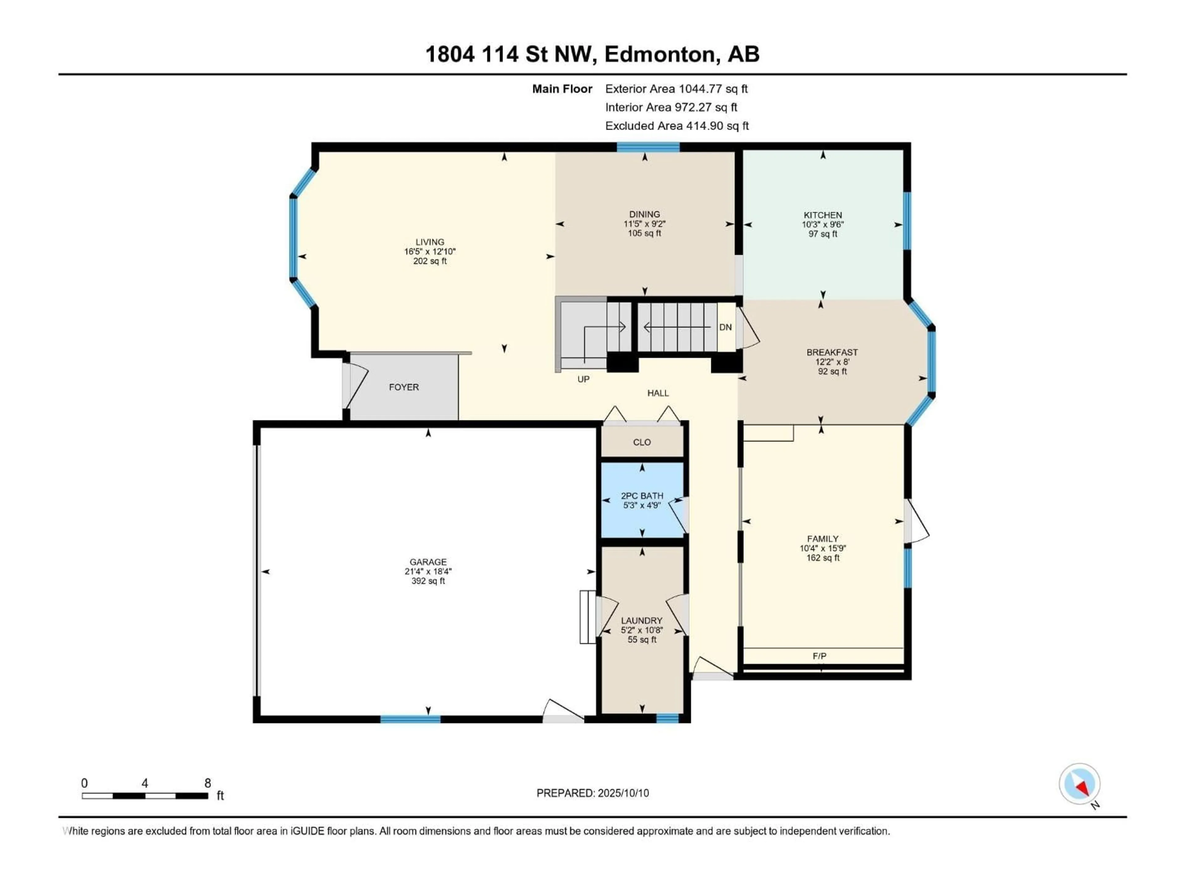 Floor plan for NW - 1804 114 ST, Edmonton Alberta T6J4V1
