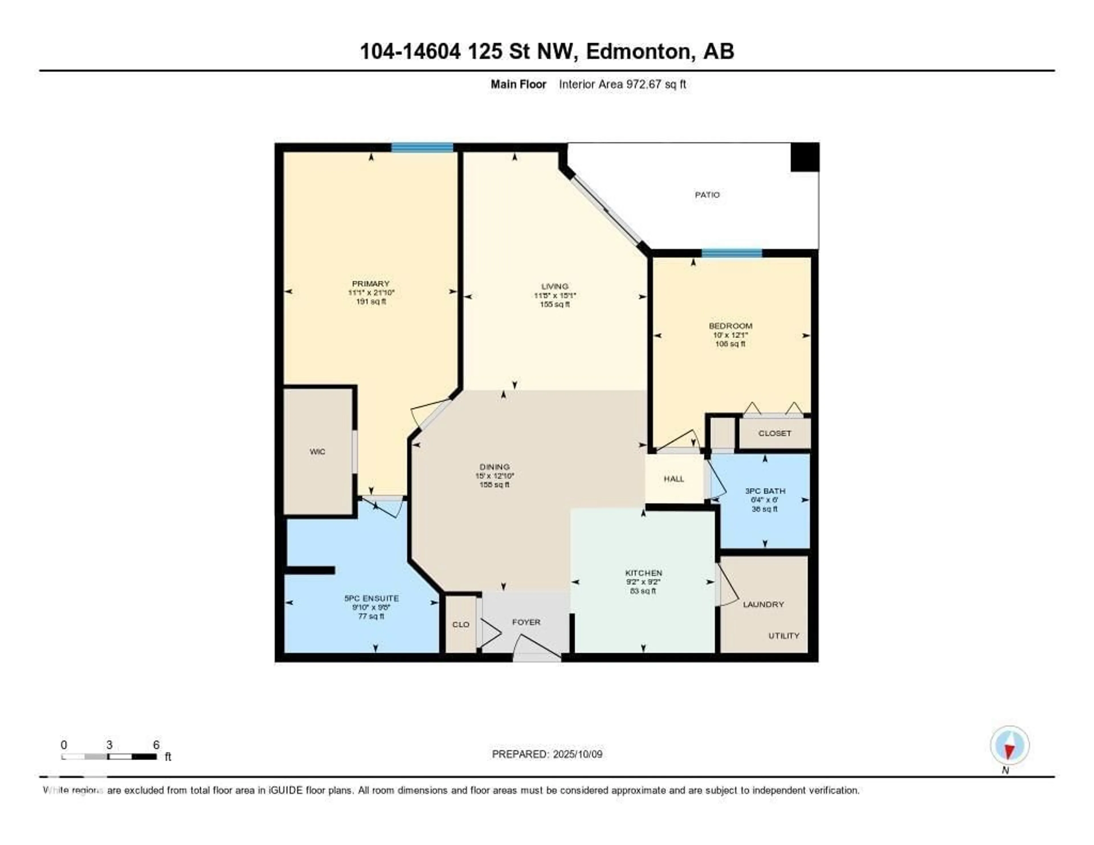 Floor plan for #104 - 14604 125 ST, Edmonton Alberta T5X0B4
