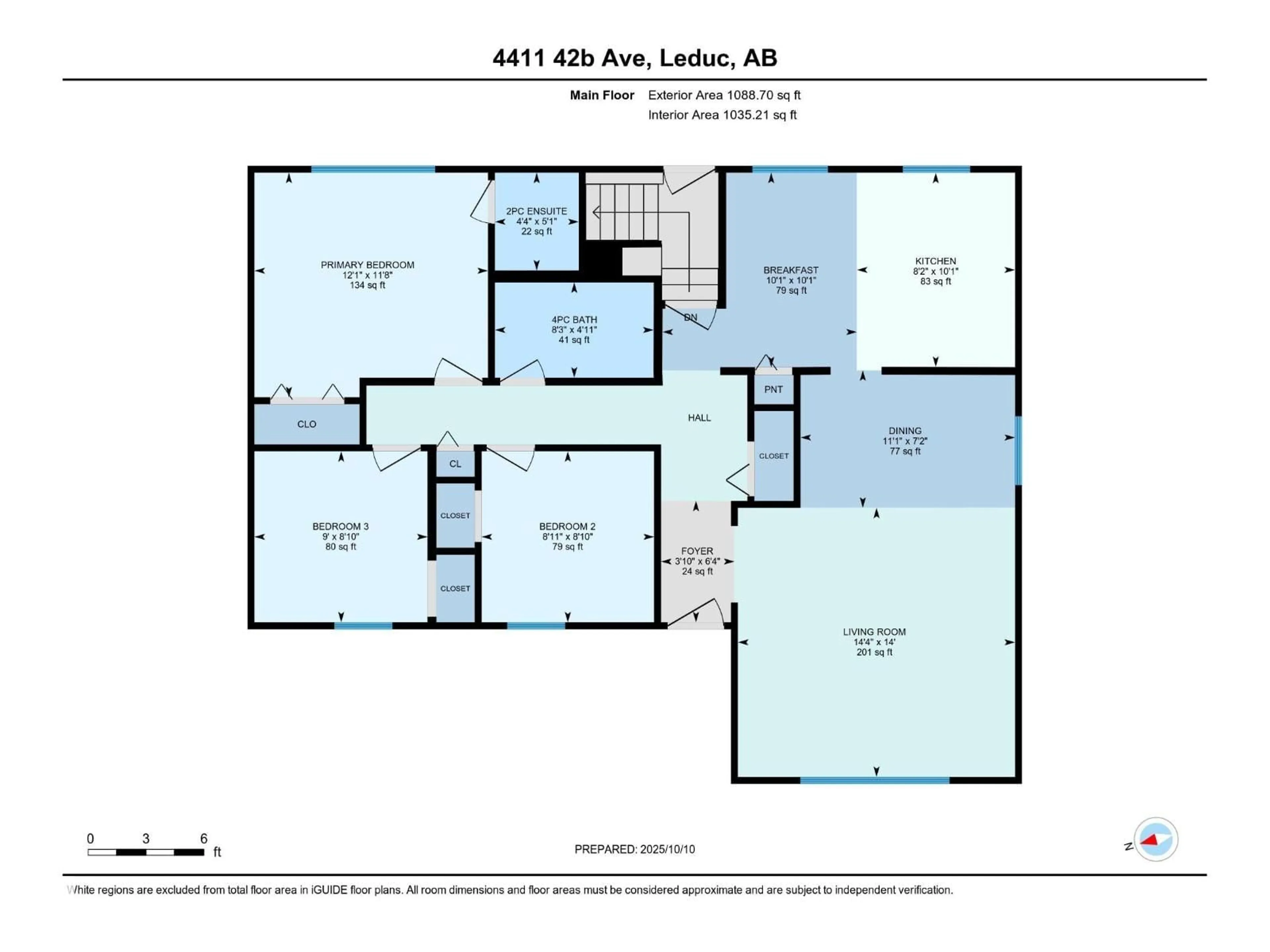 Floor plan for 4411 42B AV, Leduc Alberta T9E4R2