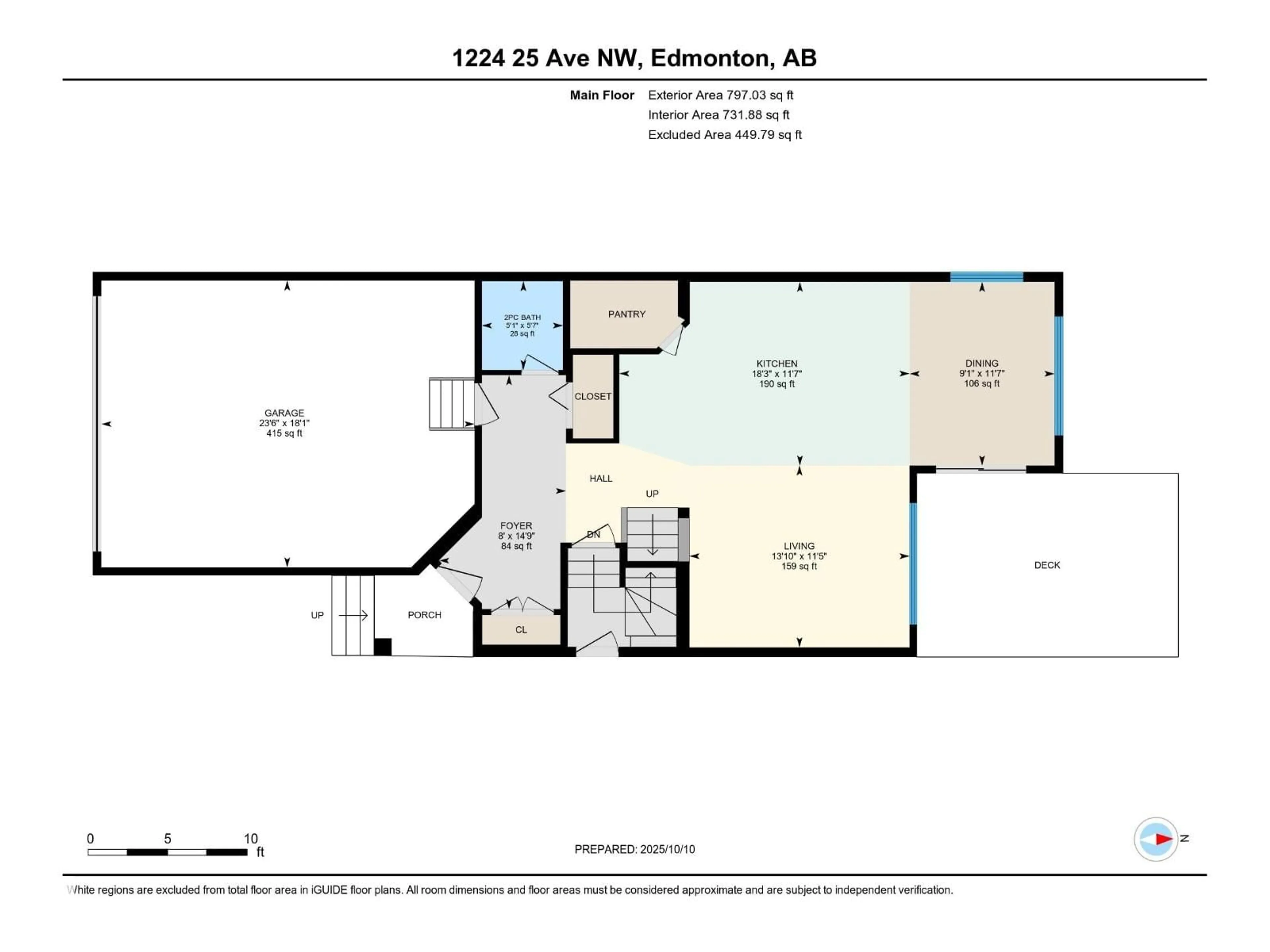 Floor plan for NW - 1224 25 AV, Edmonton Alberta T6T2E5