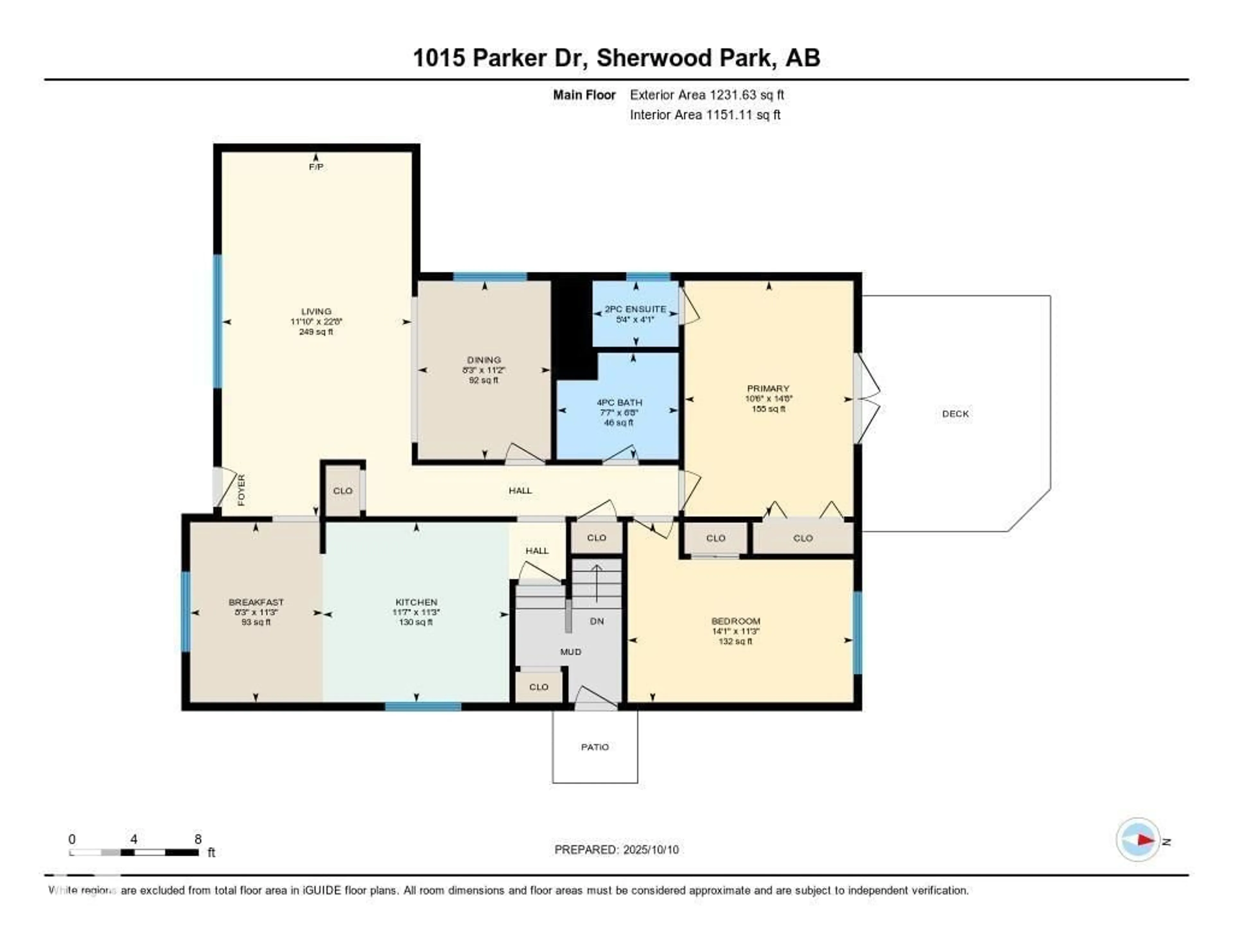 Floor plan for 1015 PARKER DR, Sherwood Park Alberta T8A1C5