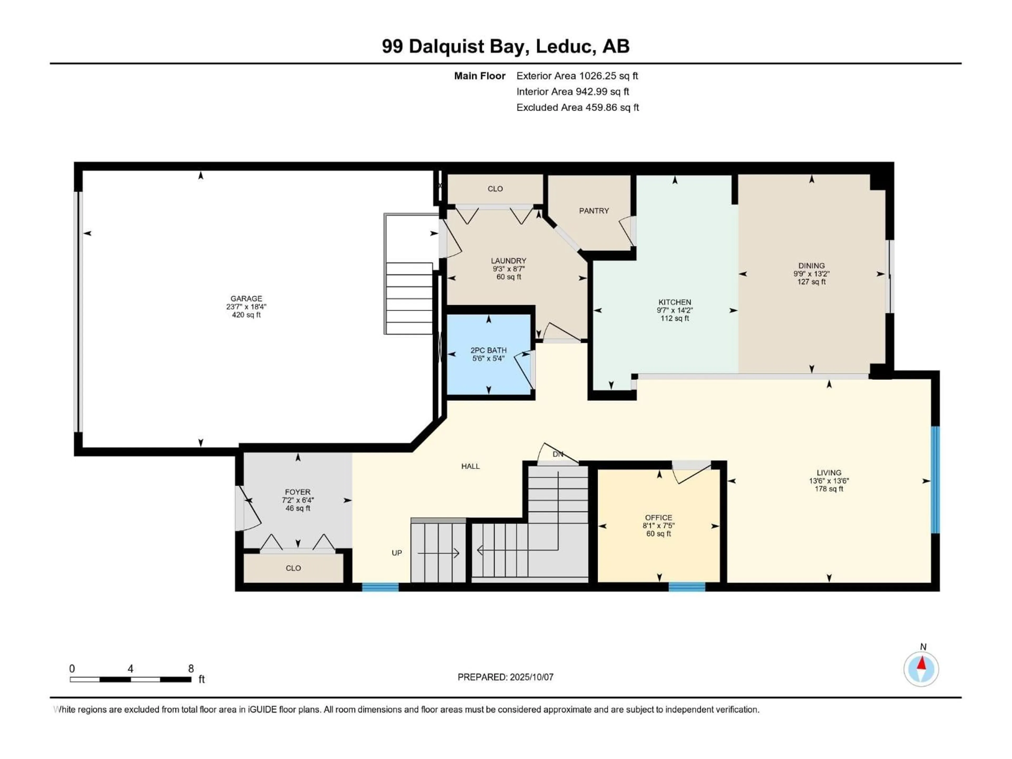 Floor plan for 99 DALQUIST BA, Leduc Alberta T9E0J7