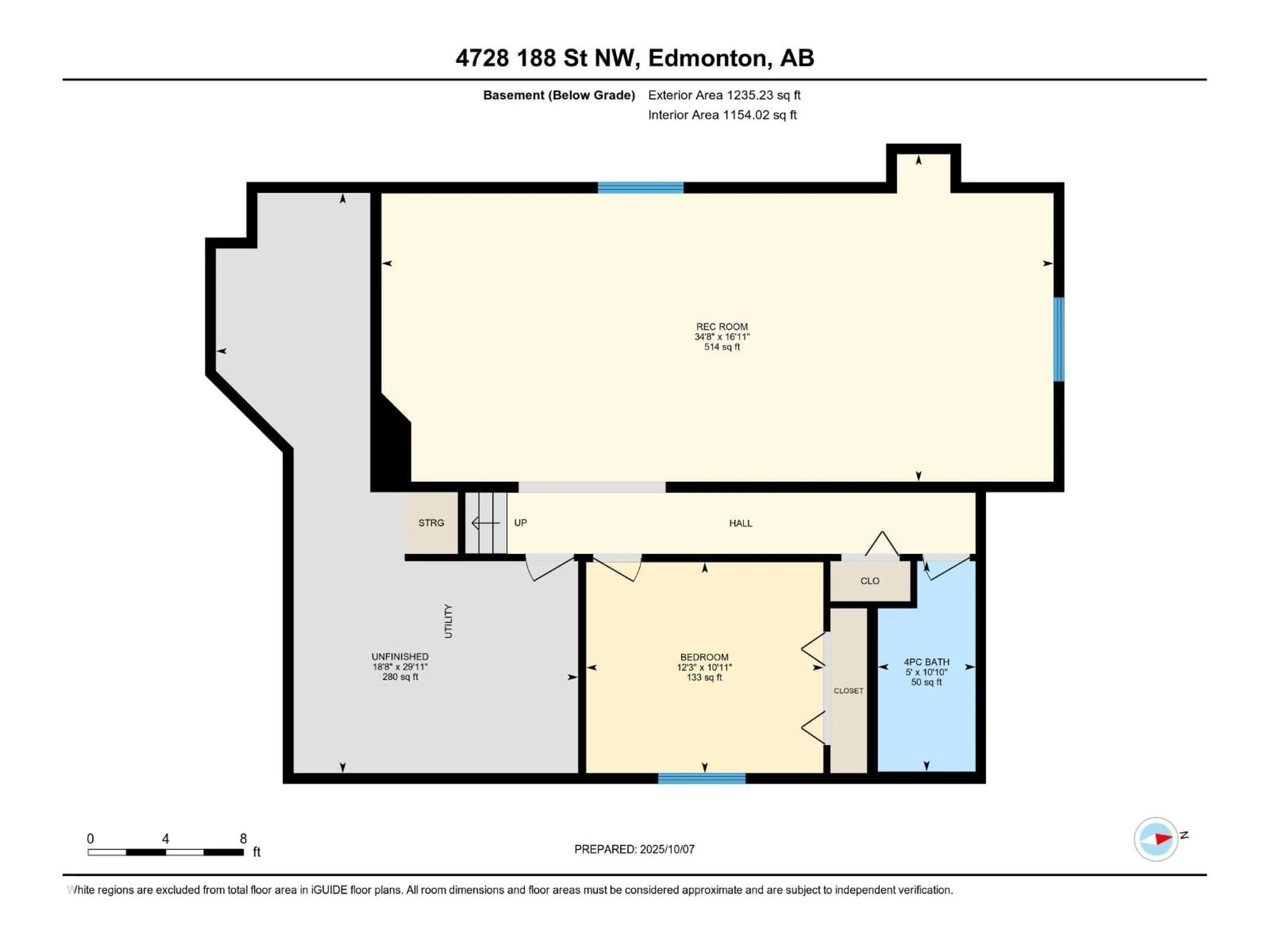 Floor plan for NW - 4728 188 ST, Edmonton Alberta T6M2S2