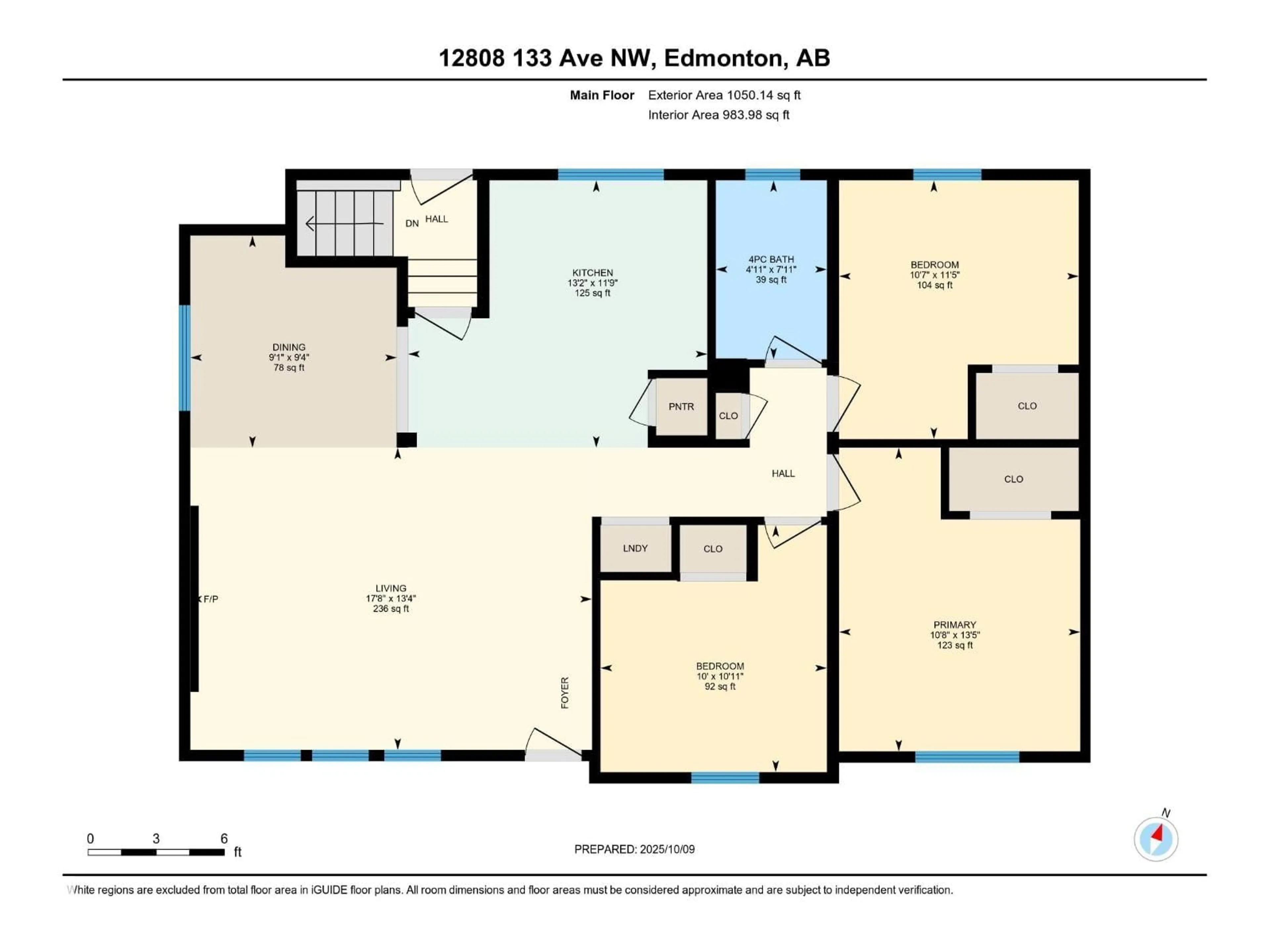 Floor plan for 12808 133 AV, Edmonton Alberta T5L3S3