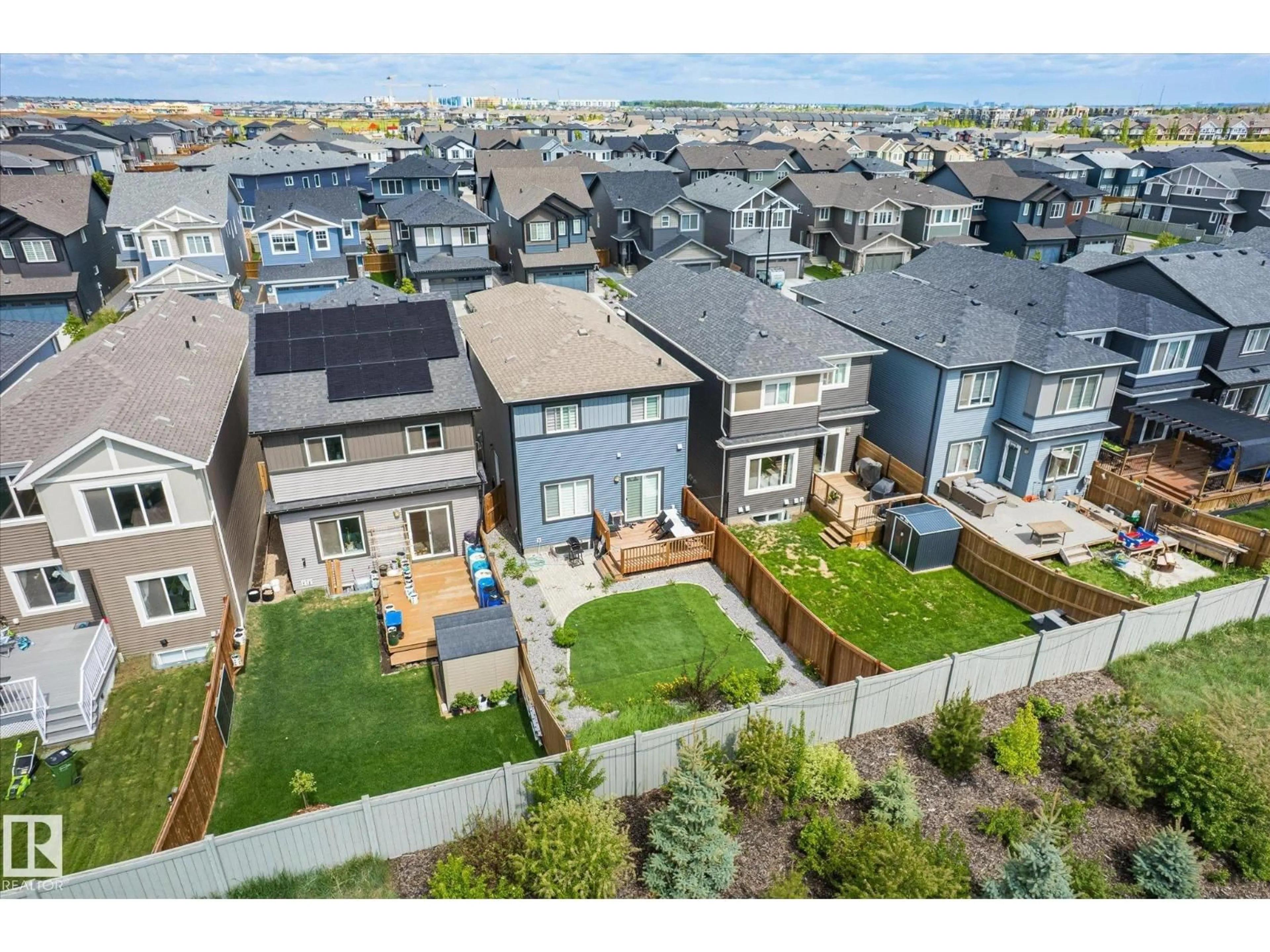 A pic from outside/outdoor area/front of a property/back of a property/a pic from drone, mountain view for 22143 80 AV, Edmonton Alberta T5T4S2