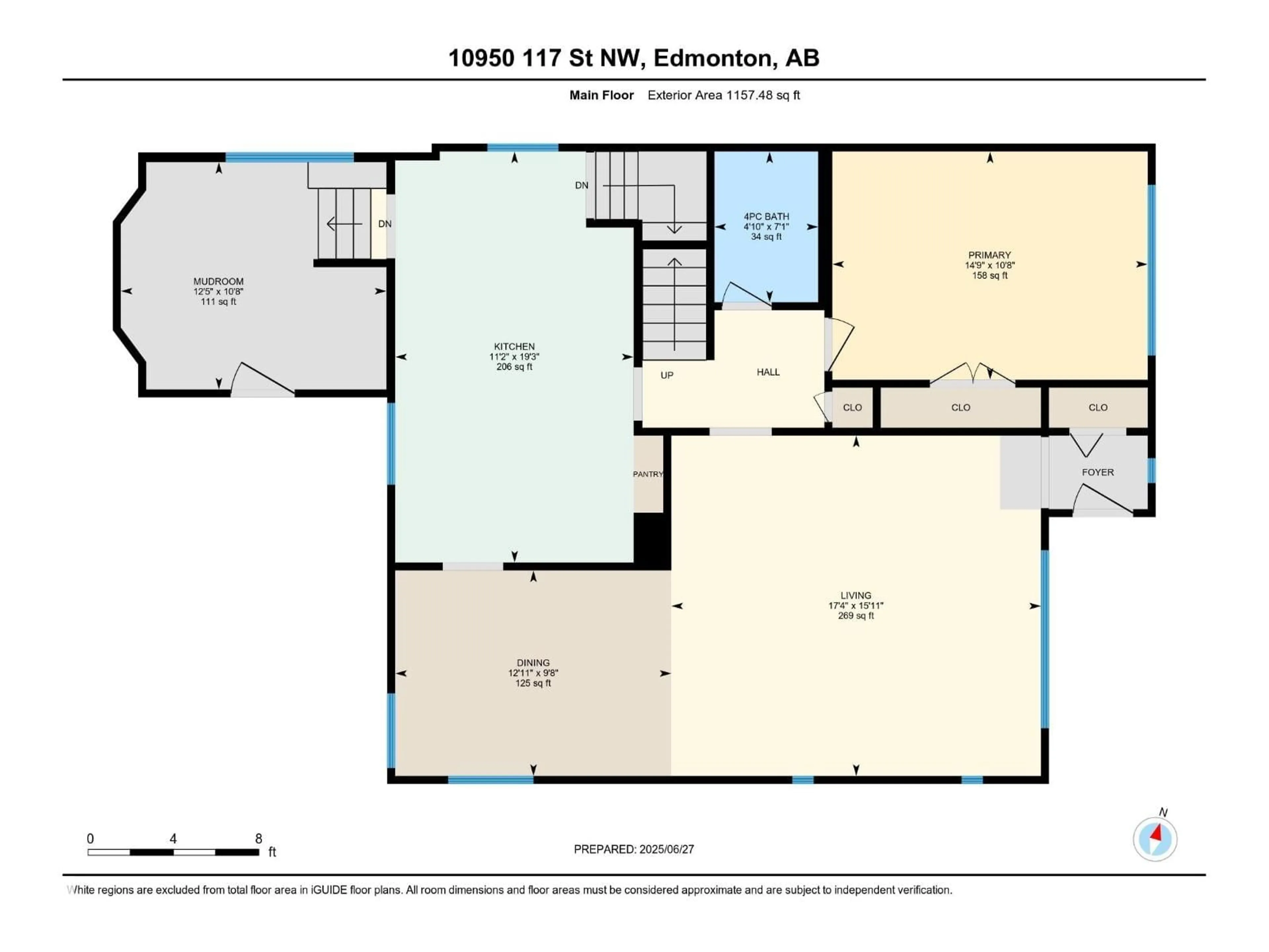 Floor plan for NW - 10950 117 ST, Edmonton Alberta T5H3N6