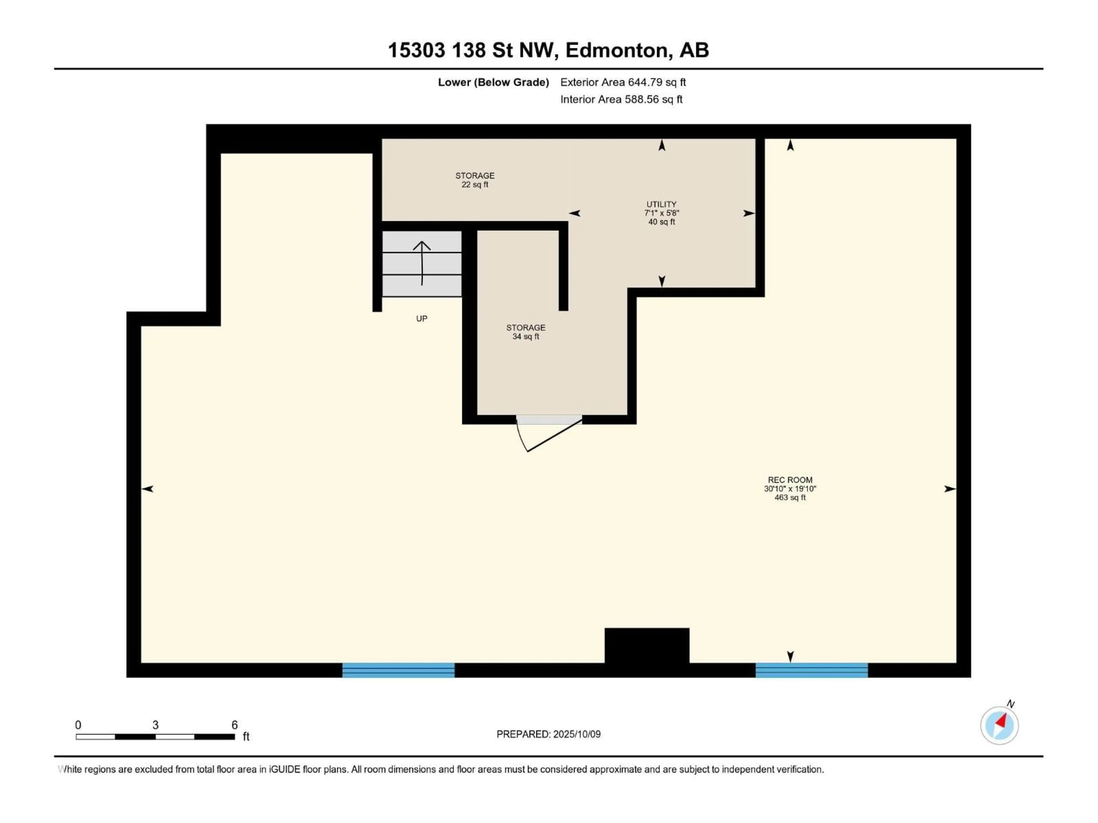 Floor plan for NW - 15303 138 ST, Edmonton Alberta T6V1N6