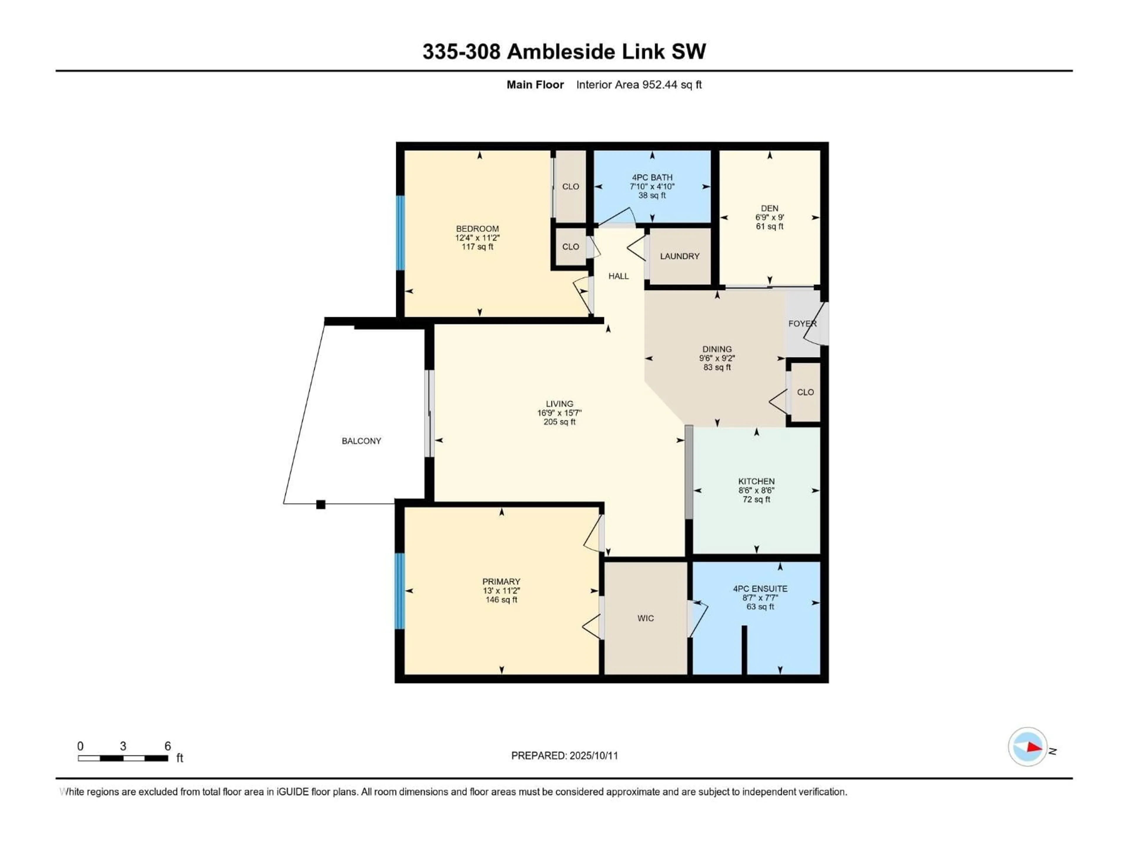 Floor plan for 308 - 335 AMBLESIDE LI, Edmonton Alberta T6W0V3