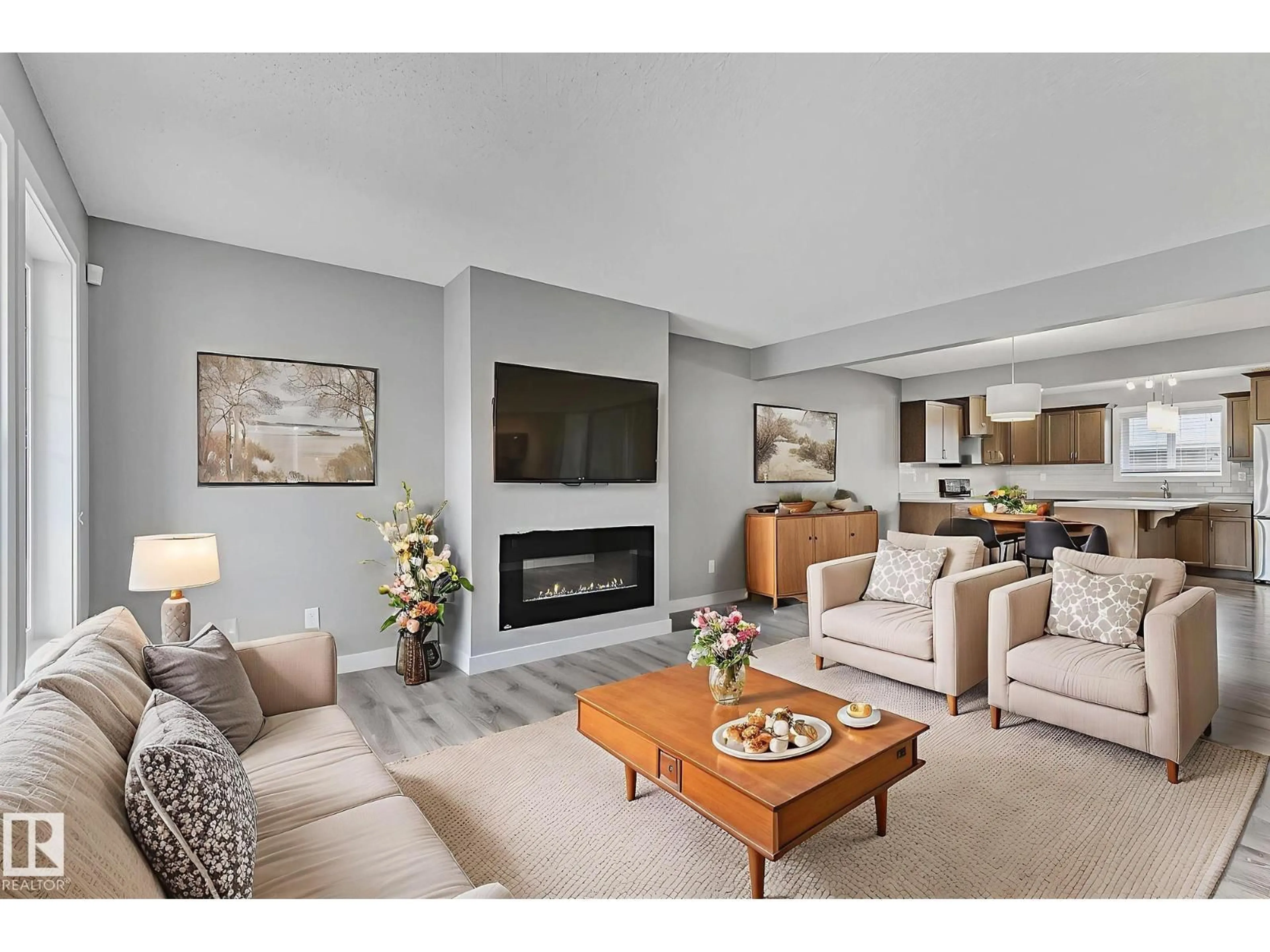 Living room with furniture, unknown for 7388 EDGEMONT WY, Edmonton Alberta T6M0P4