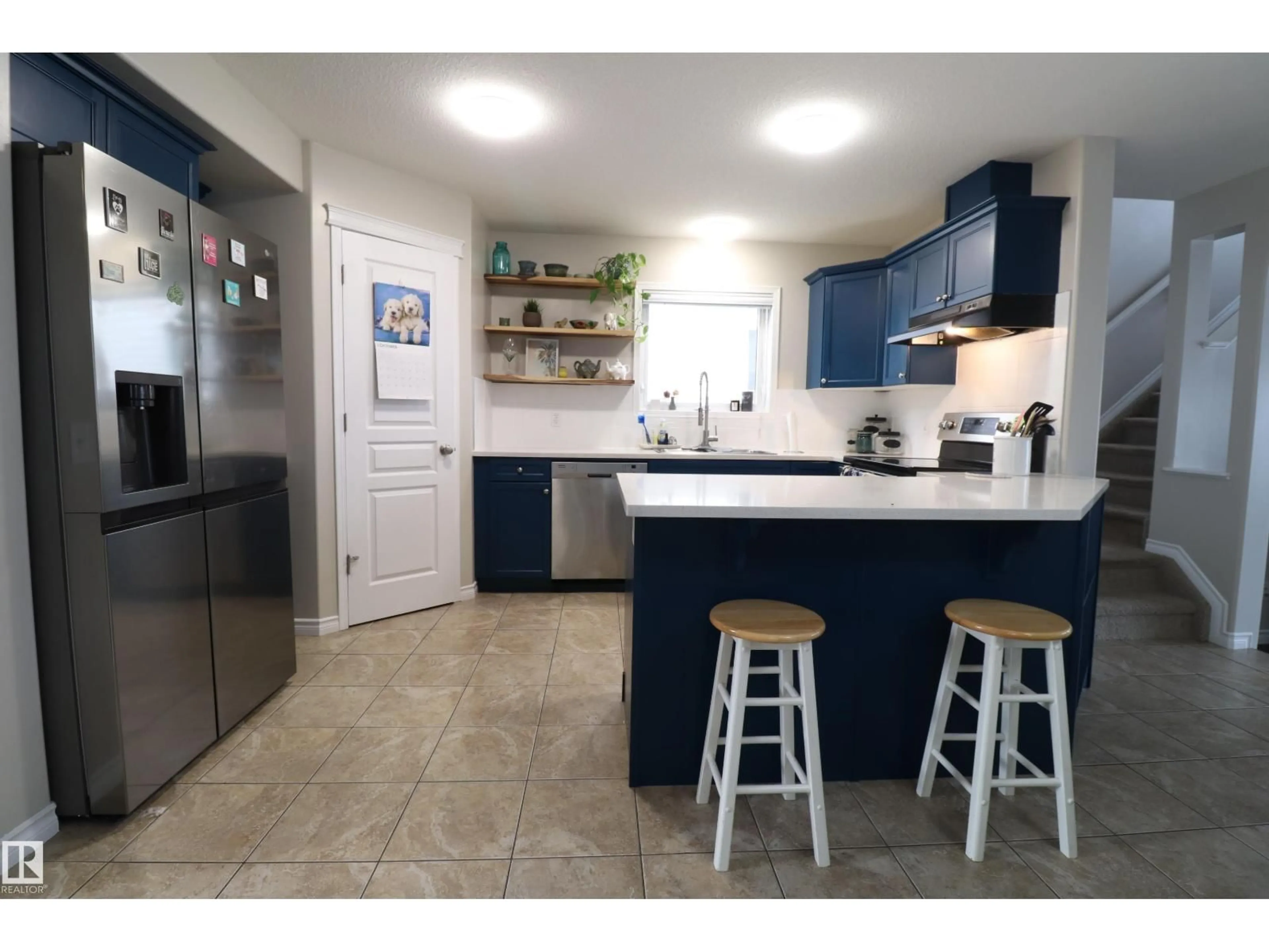 Open concept kitchen, ceramic/tile floor for 416 KEYSTONE WY, Leduc Alberta T9E0M6