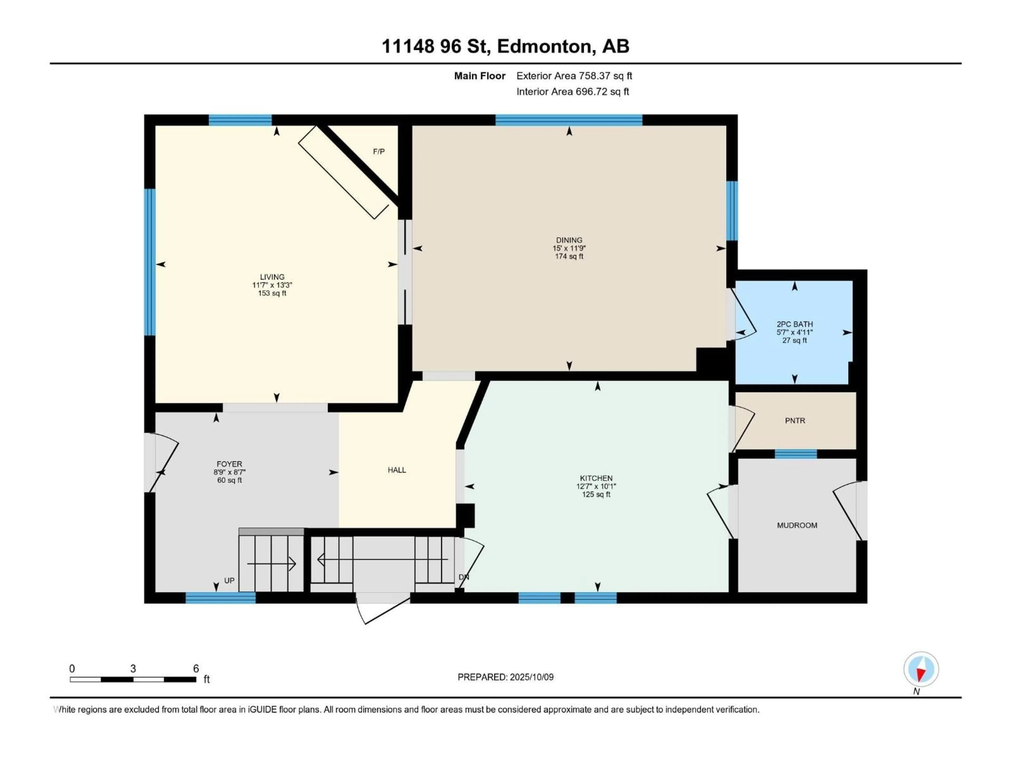 Floor plan for 11148 96 ST, Edmonton Alberta T5G1S7