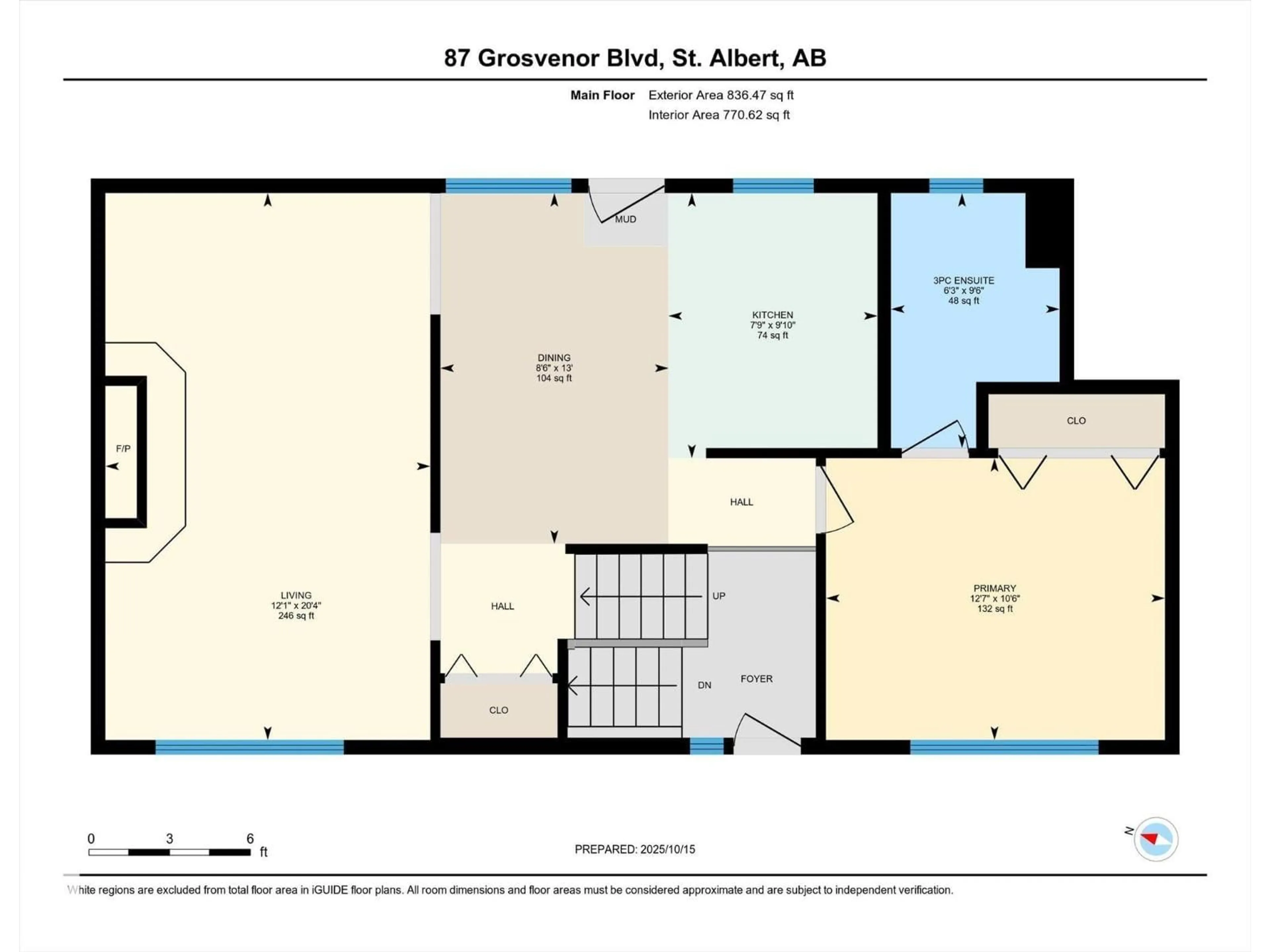 Floor plan for 87 GROSVENOR BV, St. Albert Alberta T8N0X9