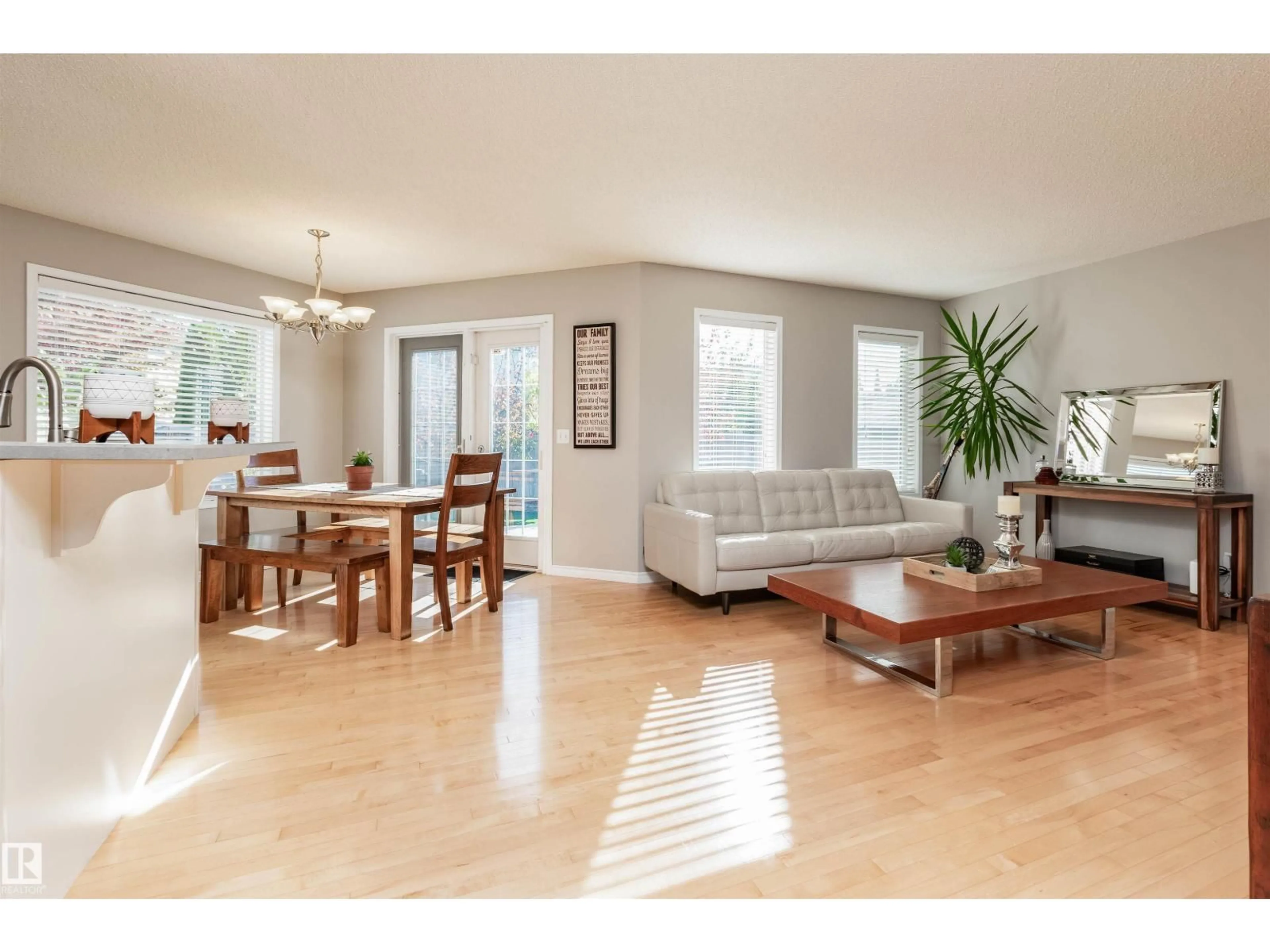 Living room with furniture, wood/laminate floor for 109 FOXBORO RD, Sherwood Park Alberta T8A6M6