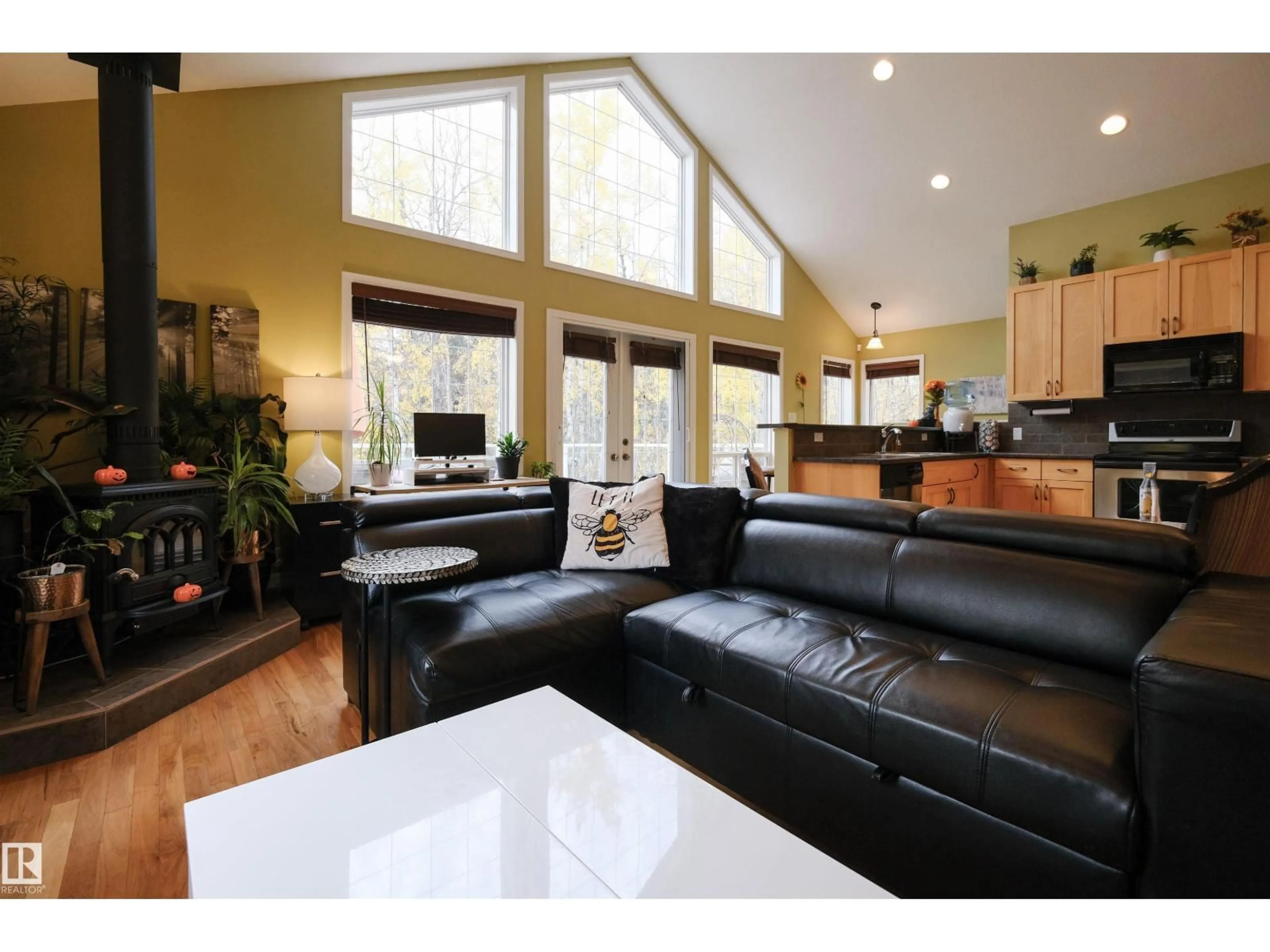 Open concept kitchen, wood/laminate floor for 23 - 4224 TWP ROAD 545, Rural Lac Ste. Anne County Alberta T0E0A2