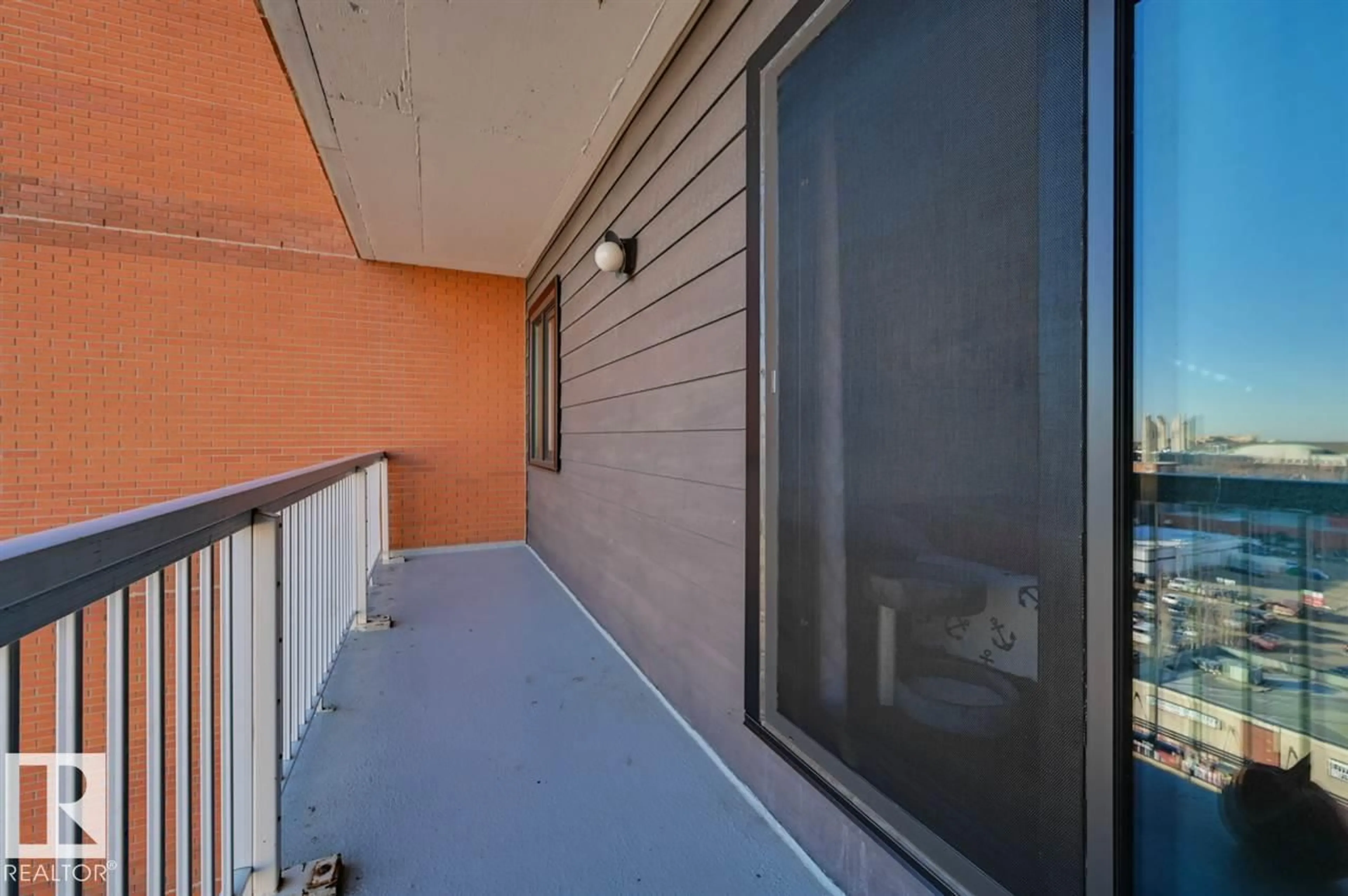 Balcony in the apartment, street for 802 - 10175 109 ST, Edmonton Alberta T5J3P2