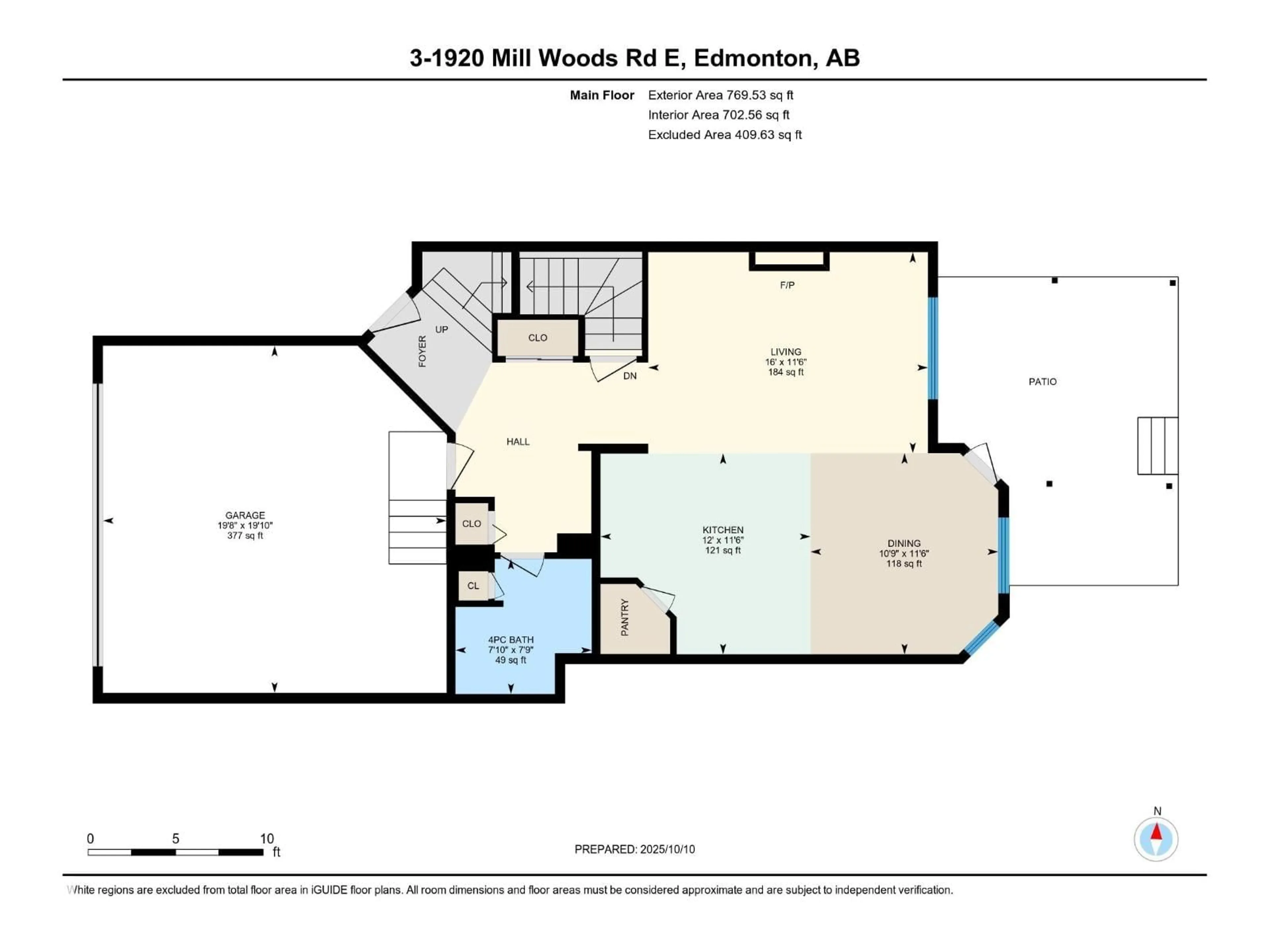 Floor plan for 3 - 1920 MILLWOODS ROAD EAST RD, Edmonton Alberta T6L7C7