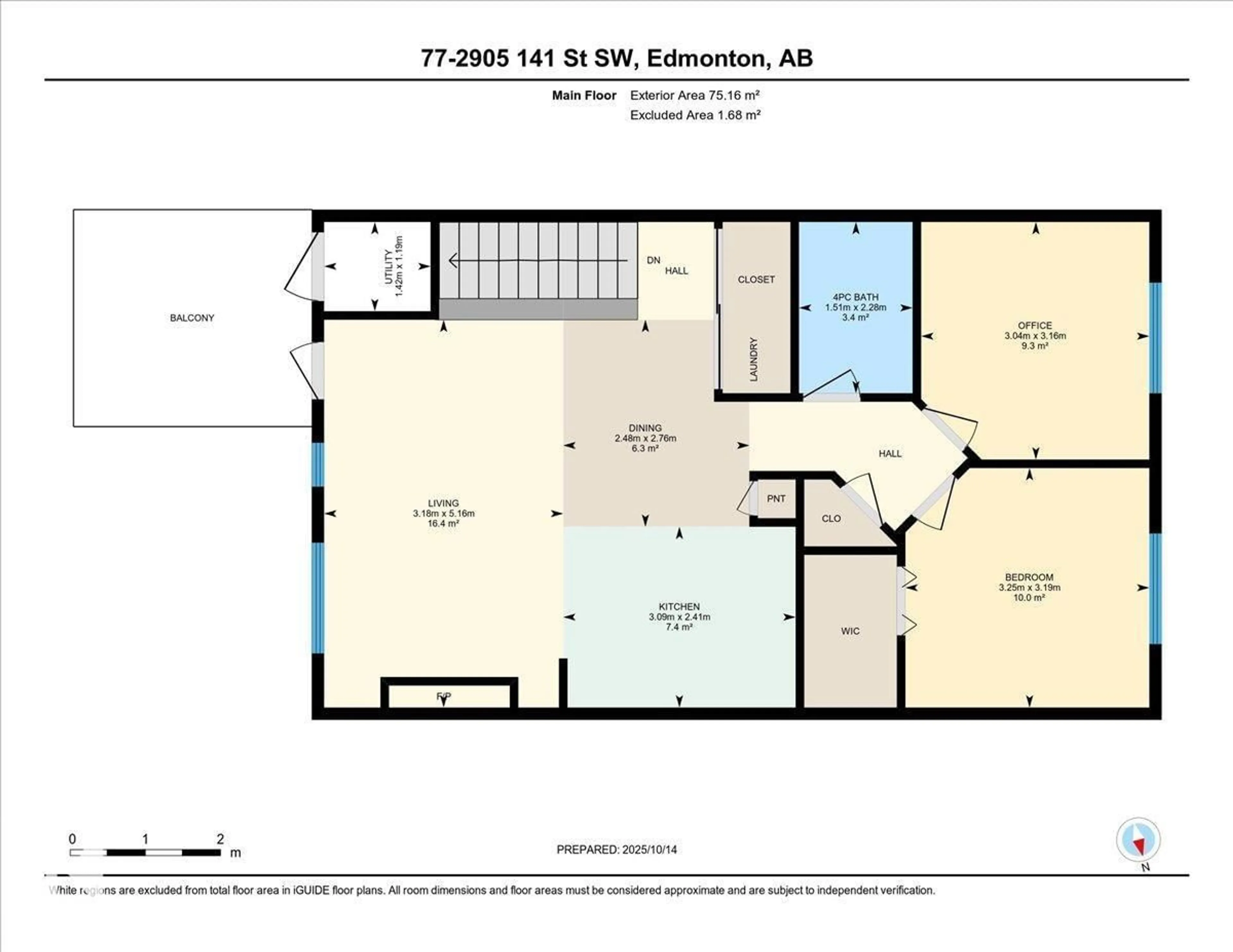 Floor plan for 77 - 2905 141 ST, Edmonton Alberta T6W3M4