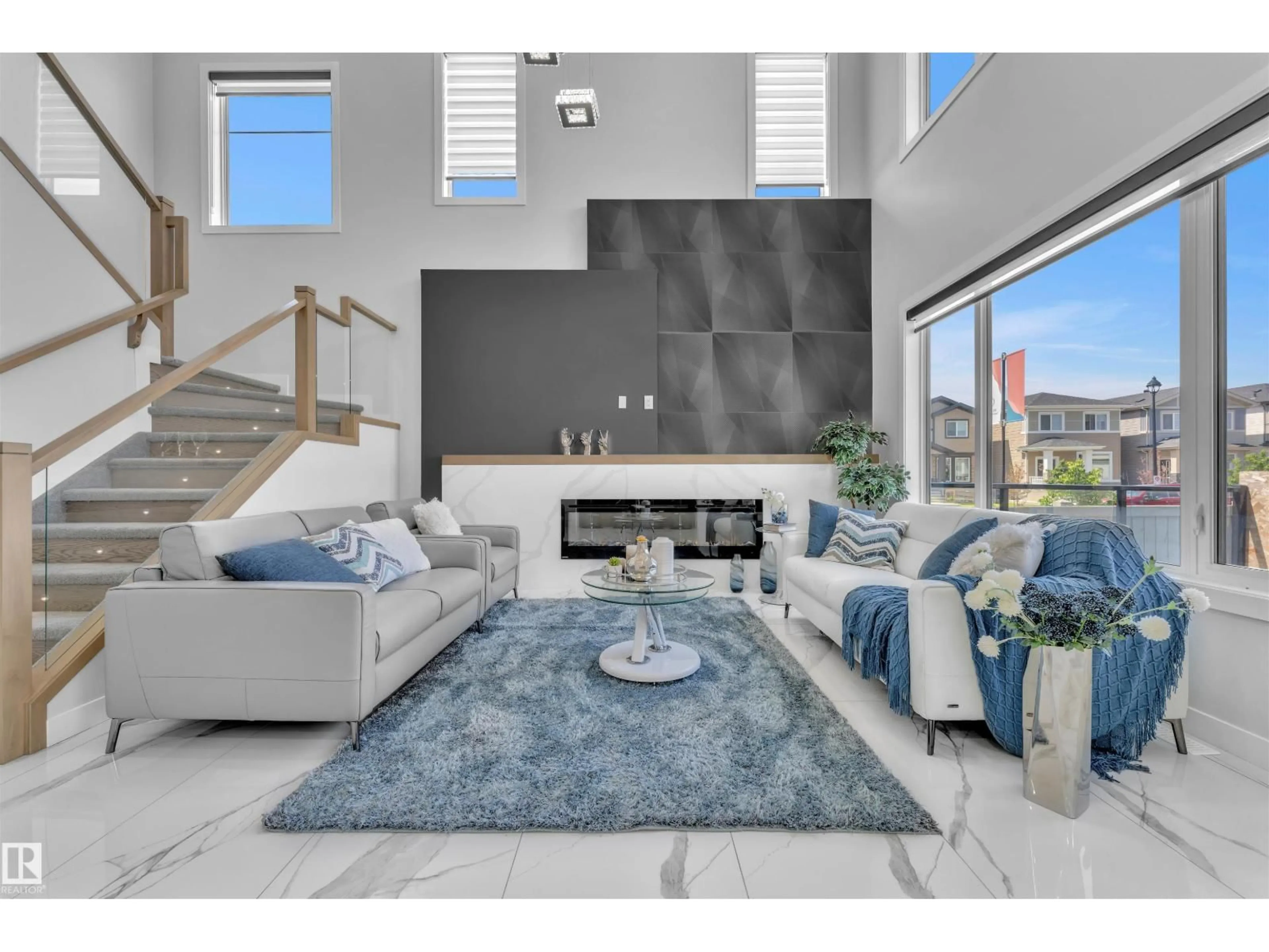 Living room with furniture, ceramic/tile floor for 12606 44 ST, Edmonton Alberta T5A1V4