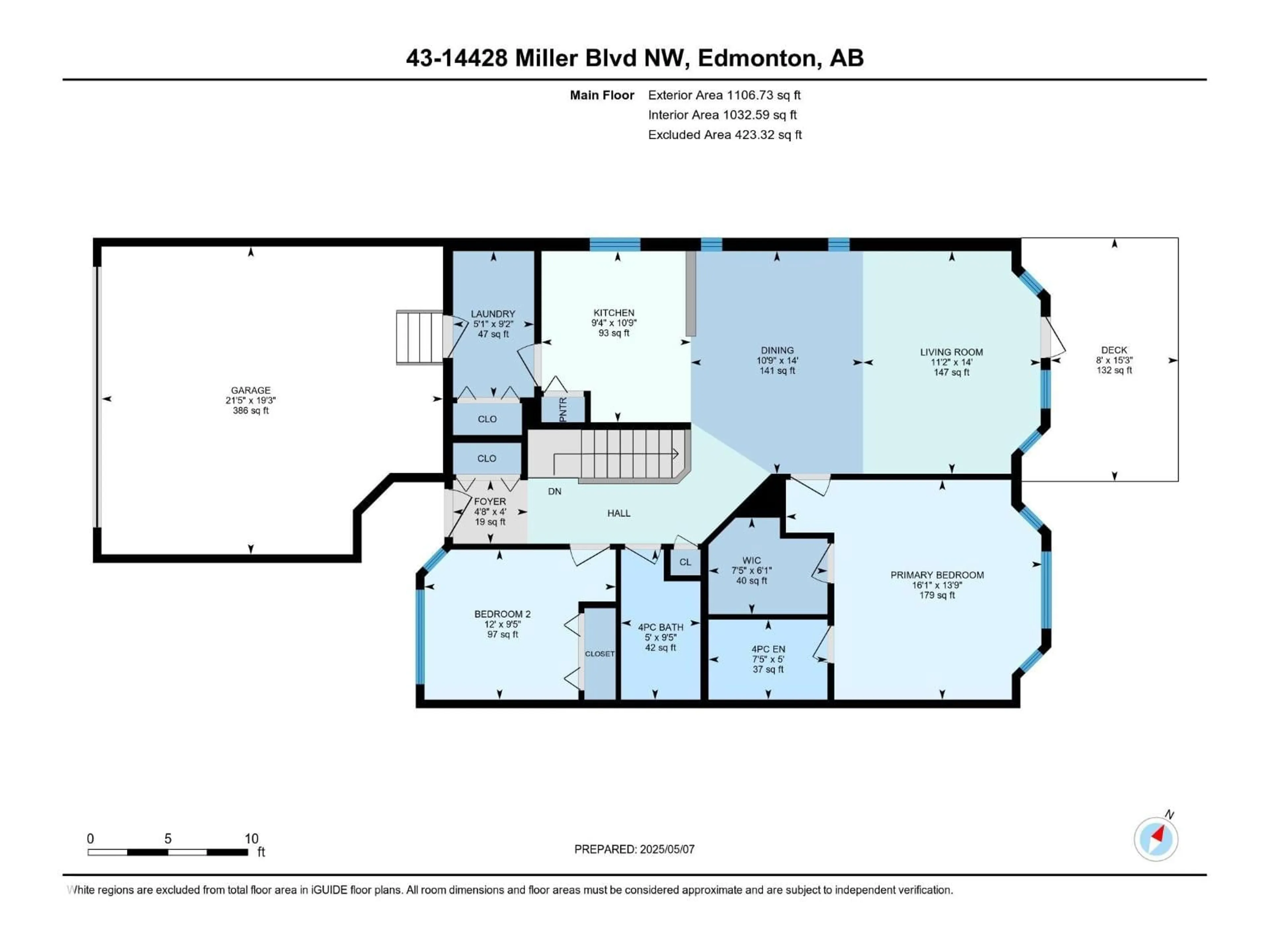 Floor plan for 14428 MILLER BV, Edmonton Alberta T5Y2Y6