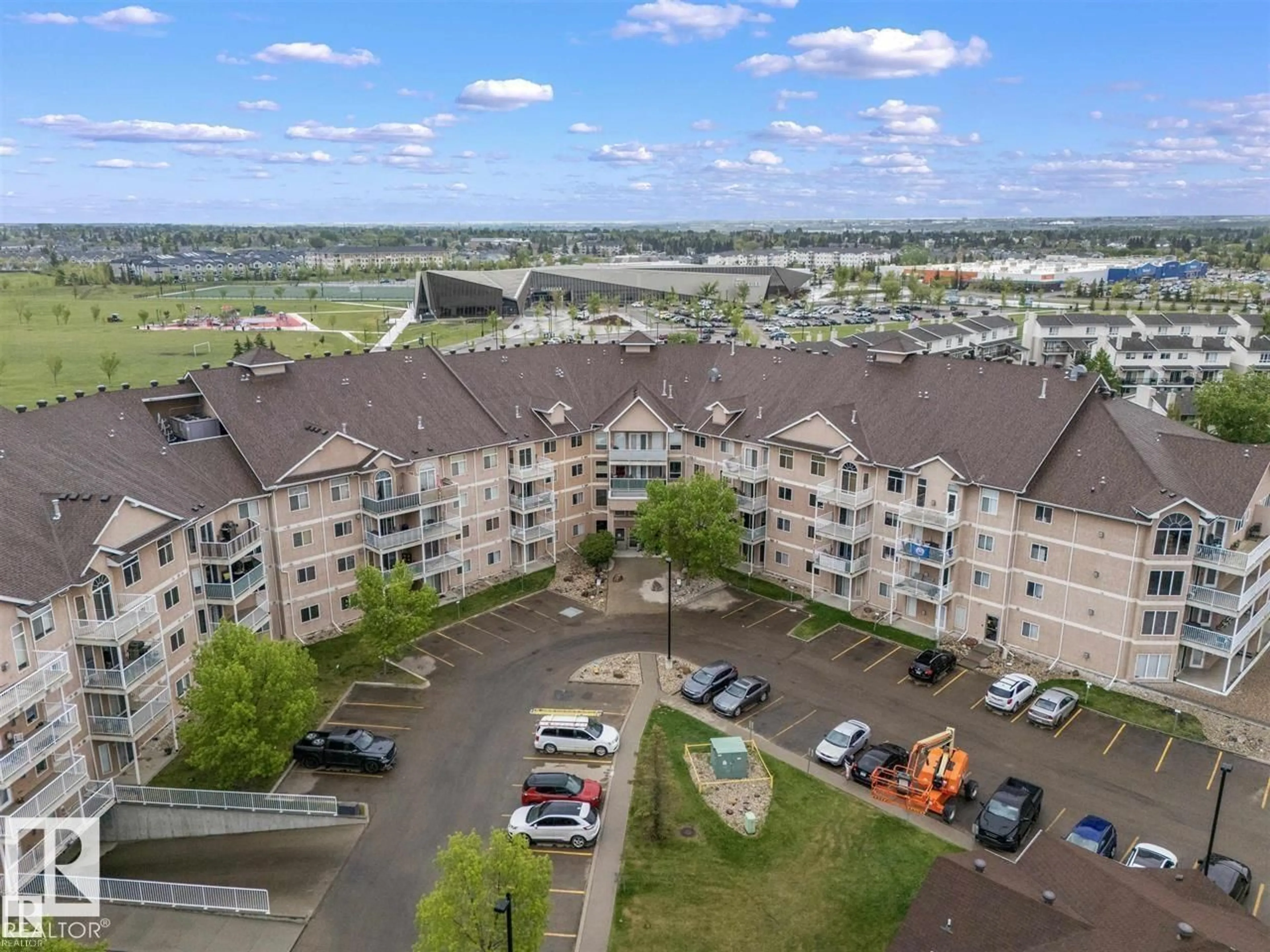 A pic from outside/outdoor area/front of a property/back of a property/a pic from drone, unknown for 310 - 4312 139 AV, Edmonton Alberta T5Y3J4