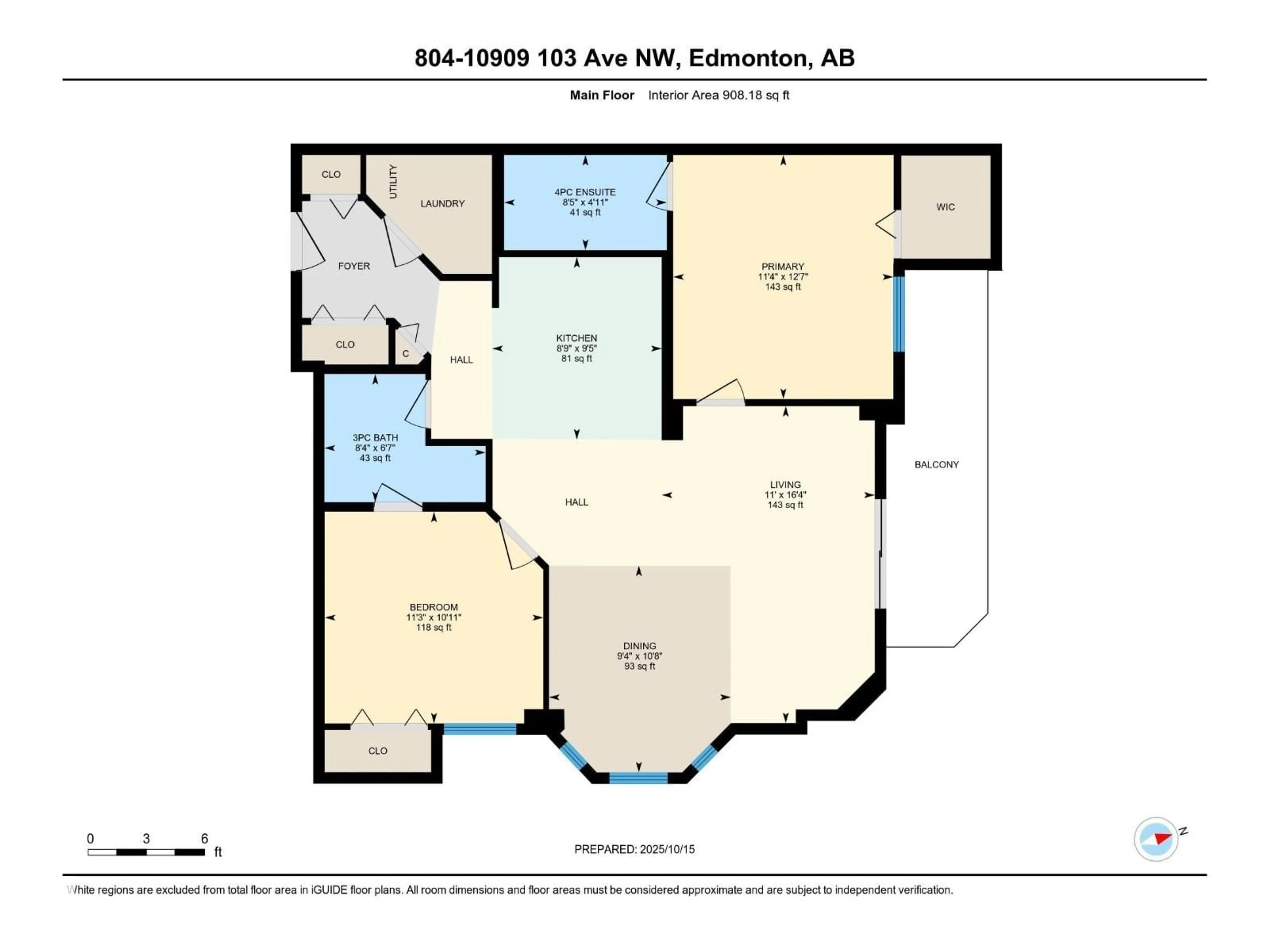 Floor plan for #804 - 10909 103 AV, Edmonton Alberta T5K2W7