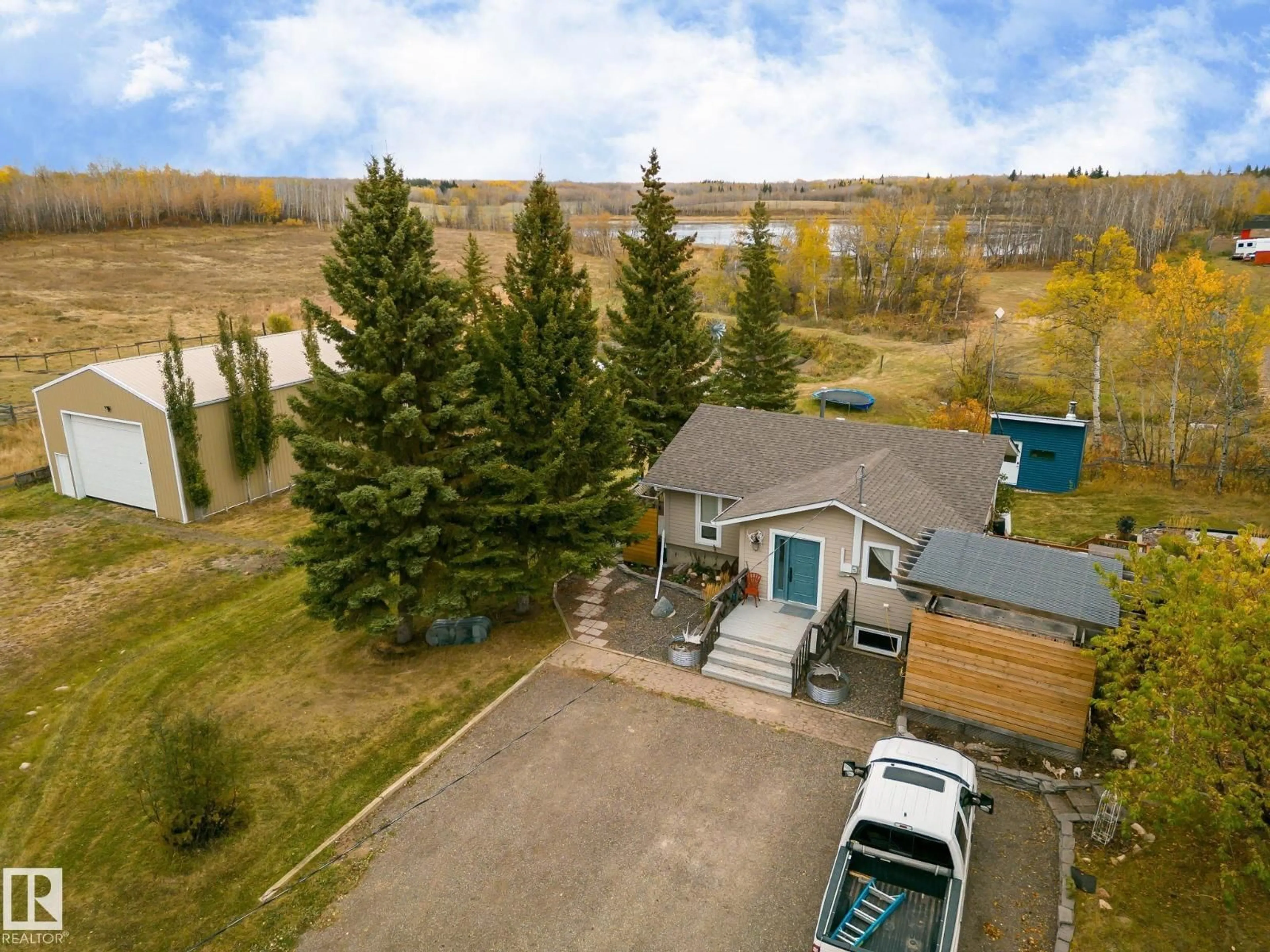 A pic from outside/outdoor area/front of a property/back of a property/a pic from drone, water/lake/river/ocean view for 51317 RANGE ROAD 201, Rural Beaver County Alberta T0B4J1