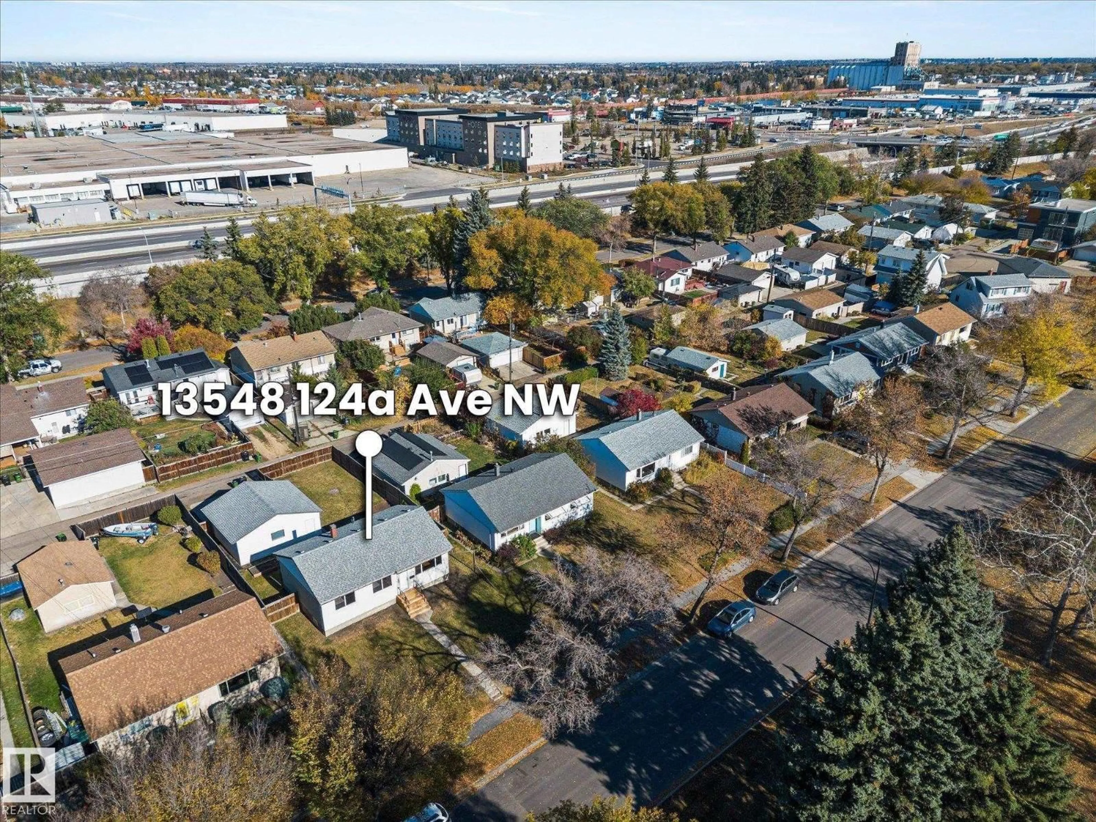 A pic from outside/outdoor area/front of a property/back of a property/a pic from drone, unknown for 13548 124A AV, Edmonton Alberta T5L3B5