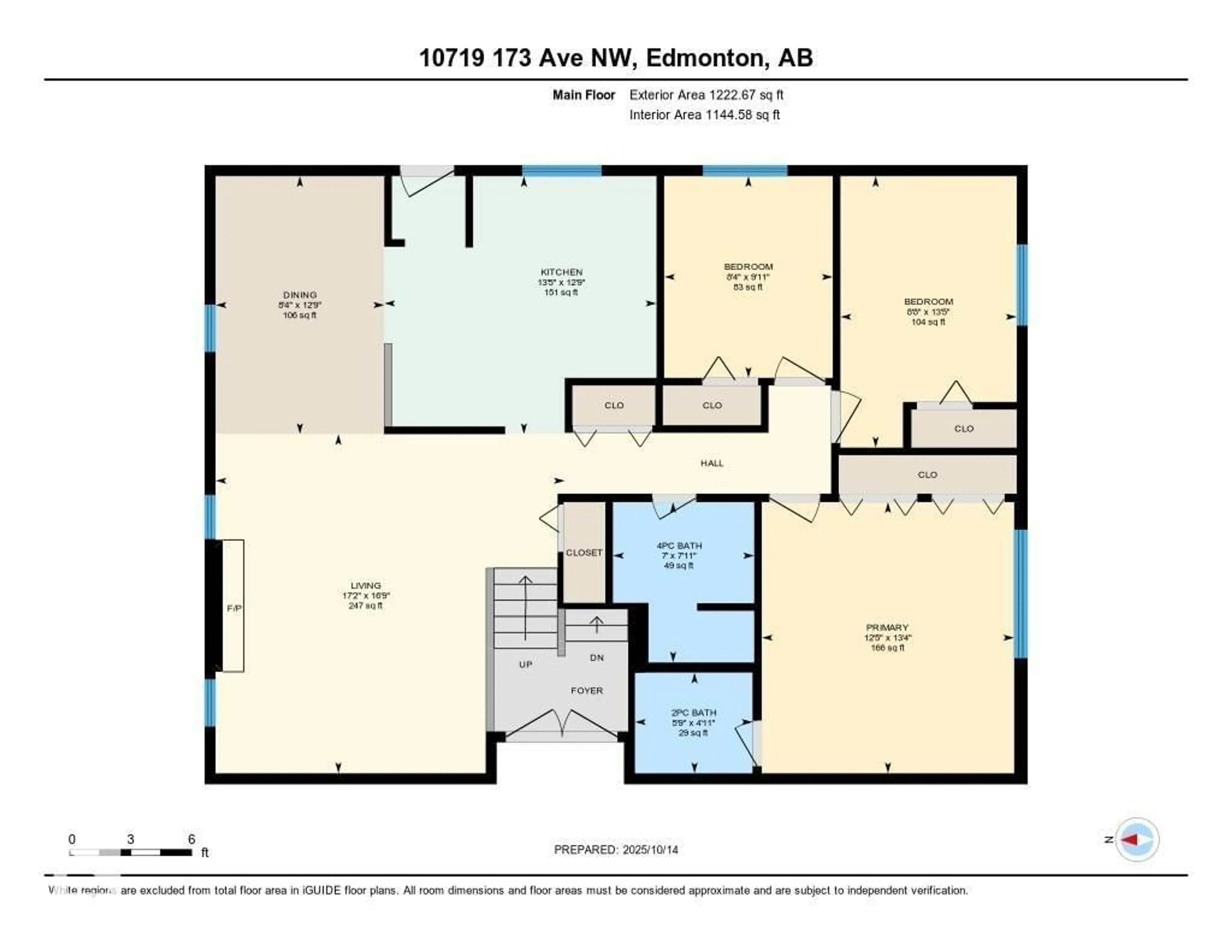 Floor plan for 10719 173 AV, Edmonton Alberta T5X3J1