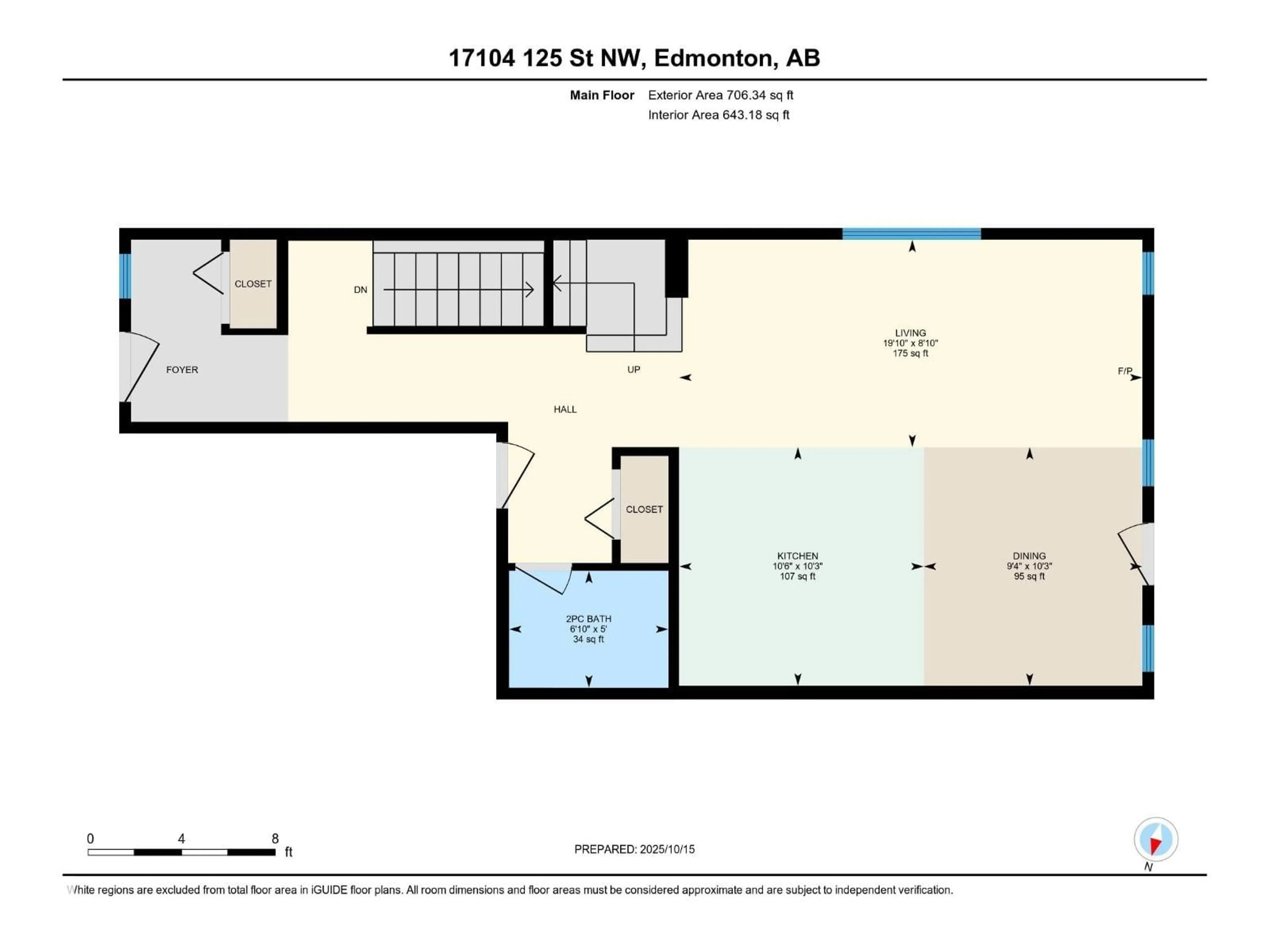 Floor plan for NW - 17104 125 ST, Edmonton Alberta T5Y0E5