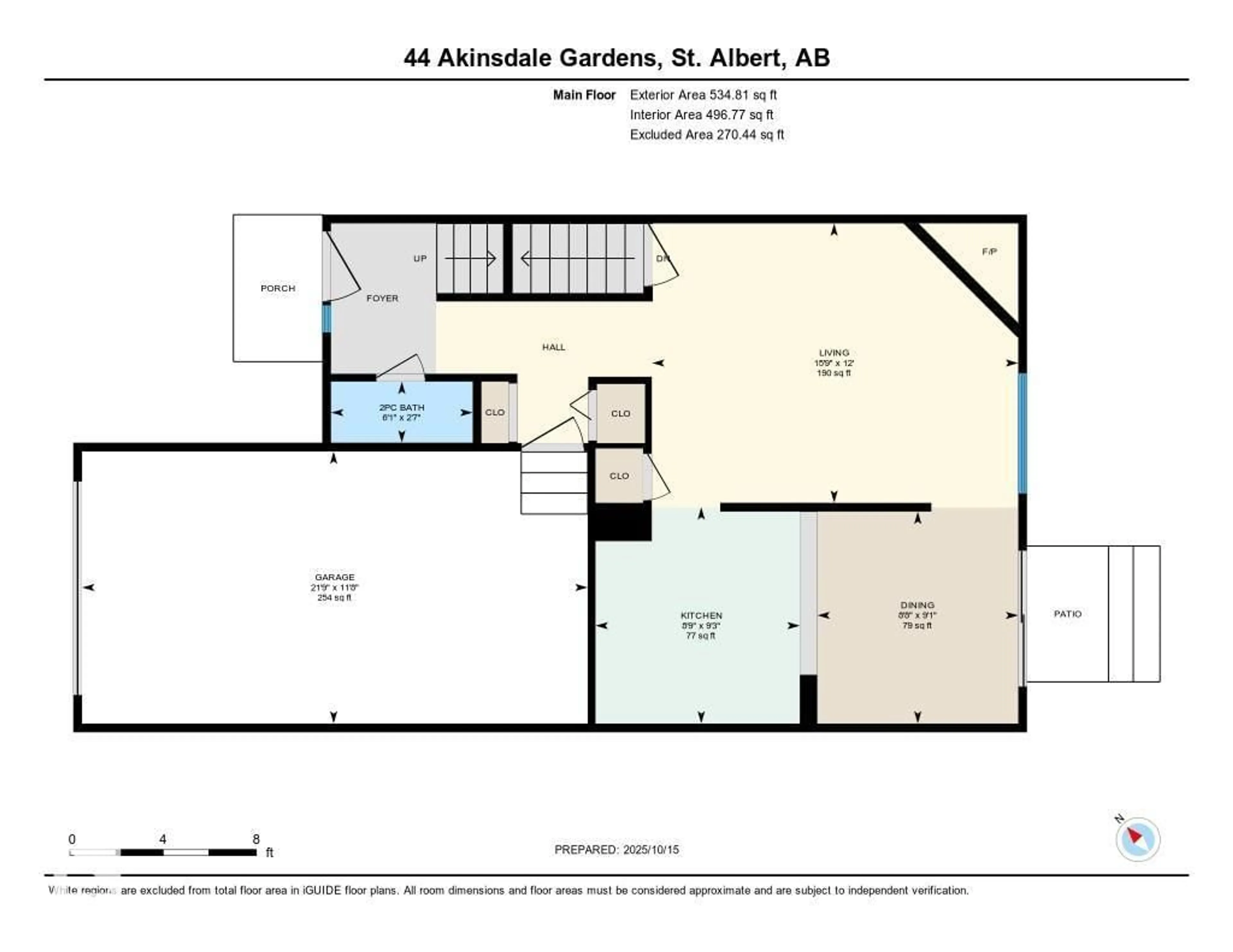 Floor plan for 44 AKINSDALE GD, St. Albert Alberta T8N2W9